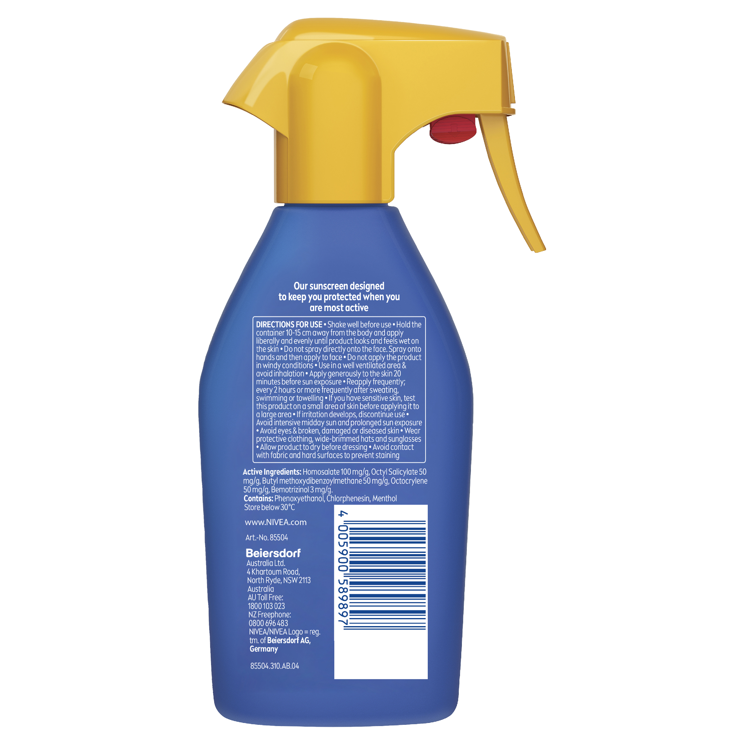 NIVEA ULTRA SPORT SUNSCREEN TRIGGER SPRAY SPF50+ 300ML - Image 2