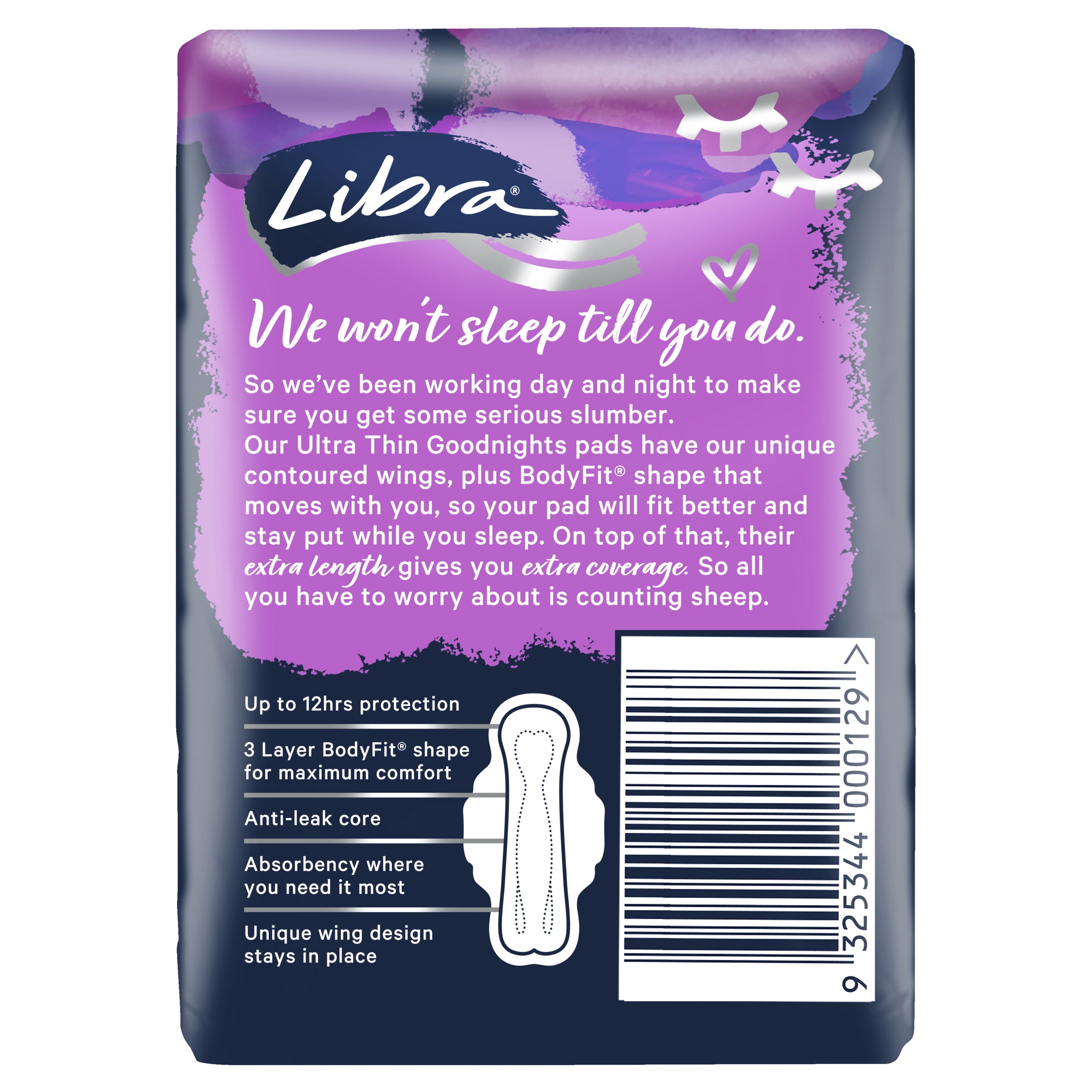 LIBRA PADS ULTRA THIN GOODNIGHTS WINGS 10 PACK - Image 3