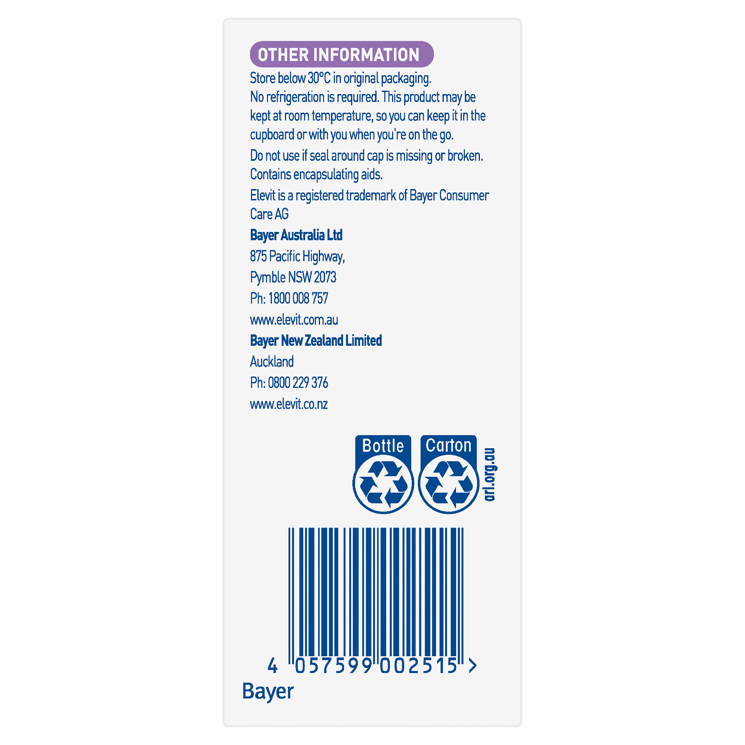 ELEVIT PROBIOTICS 30 CAPSULES - Image 3