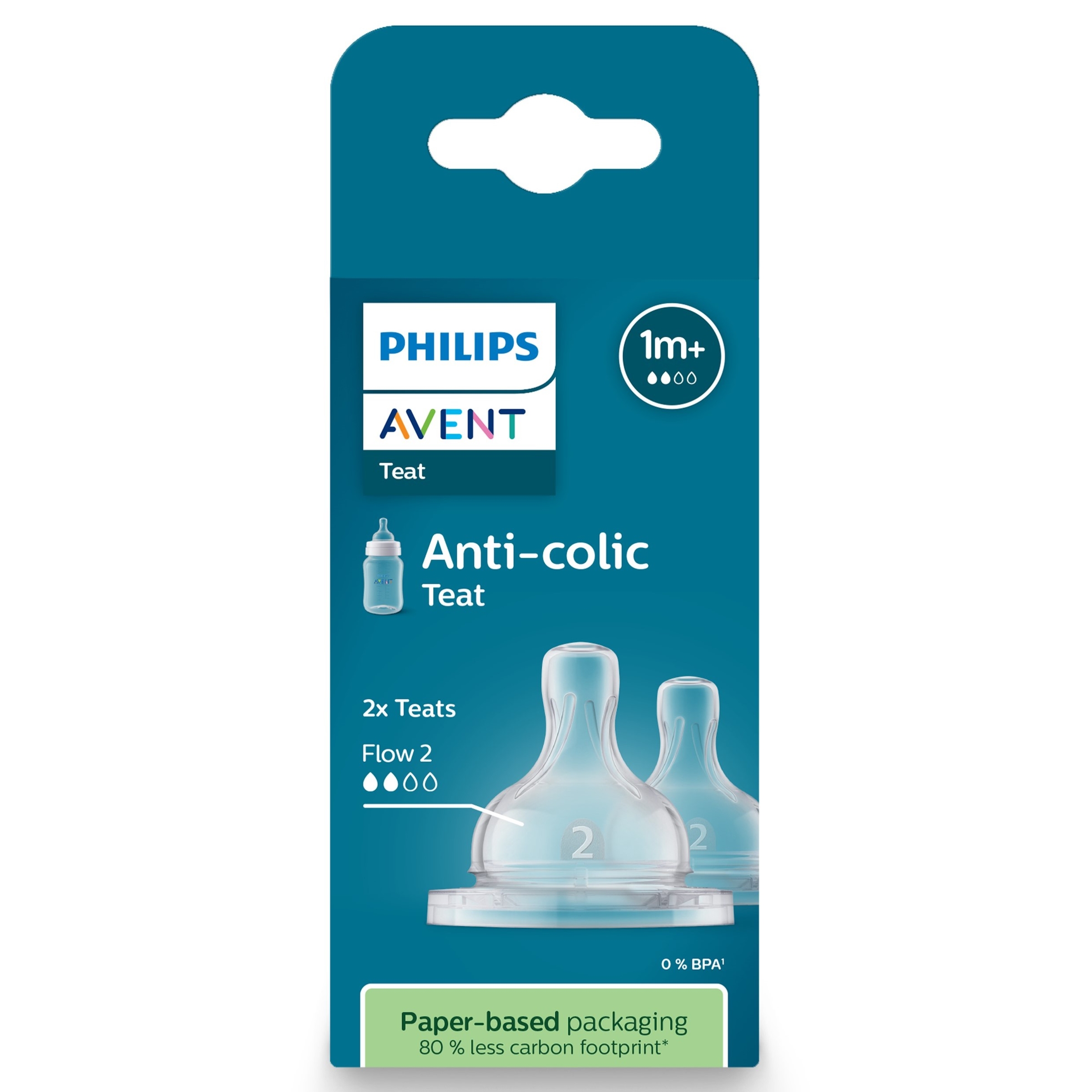 AVENT ANTI COLIC TEAT SILICONE SLOW 2 PACK - Image 2