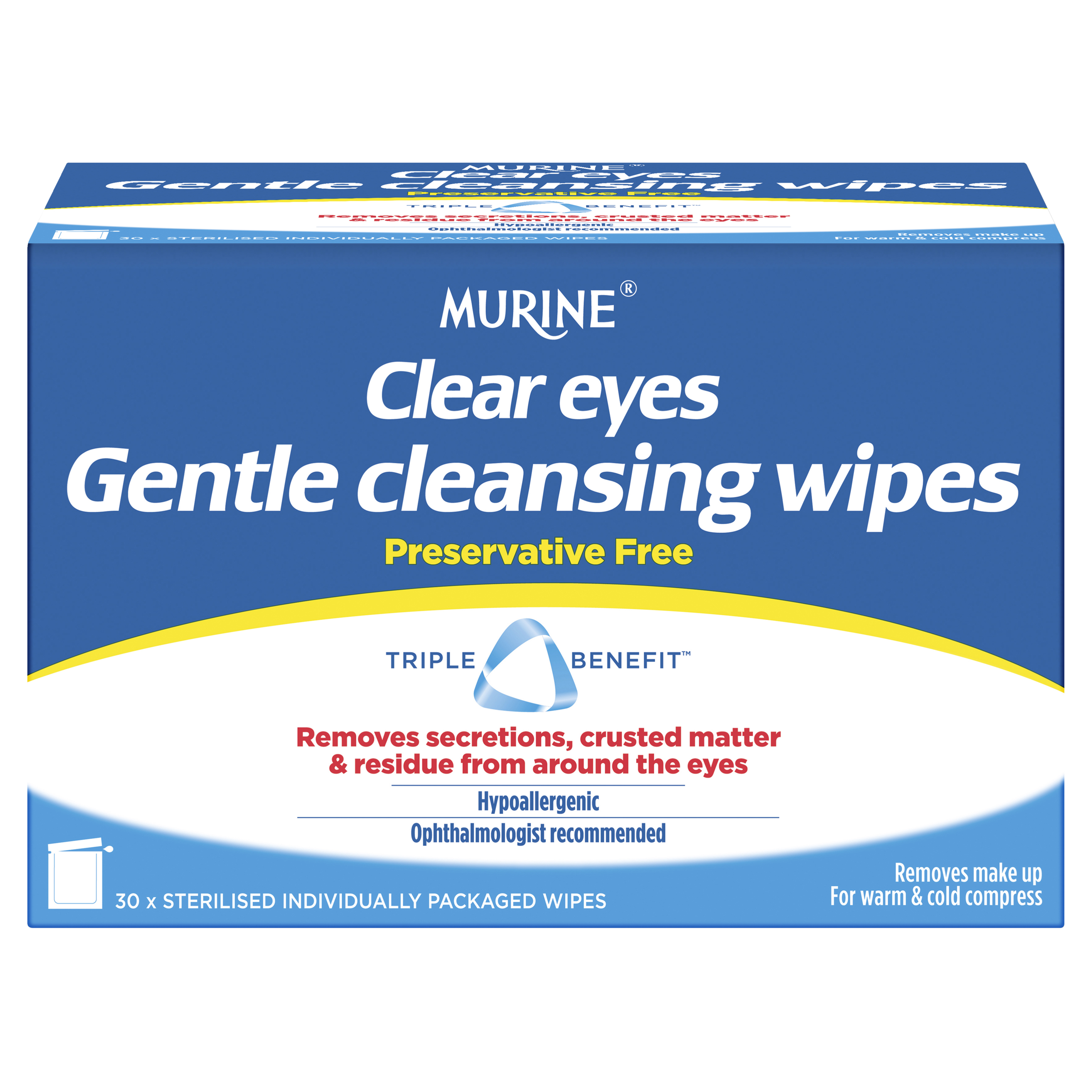 MURINE CLEAR EYE WIPES 30 PACK - Image 2