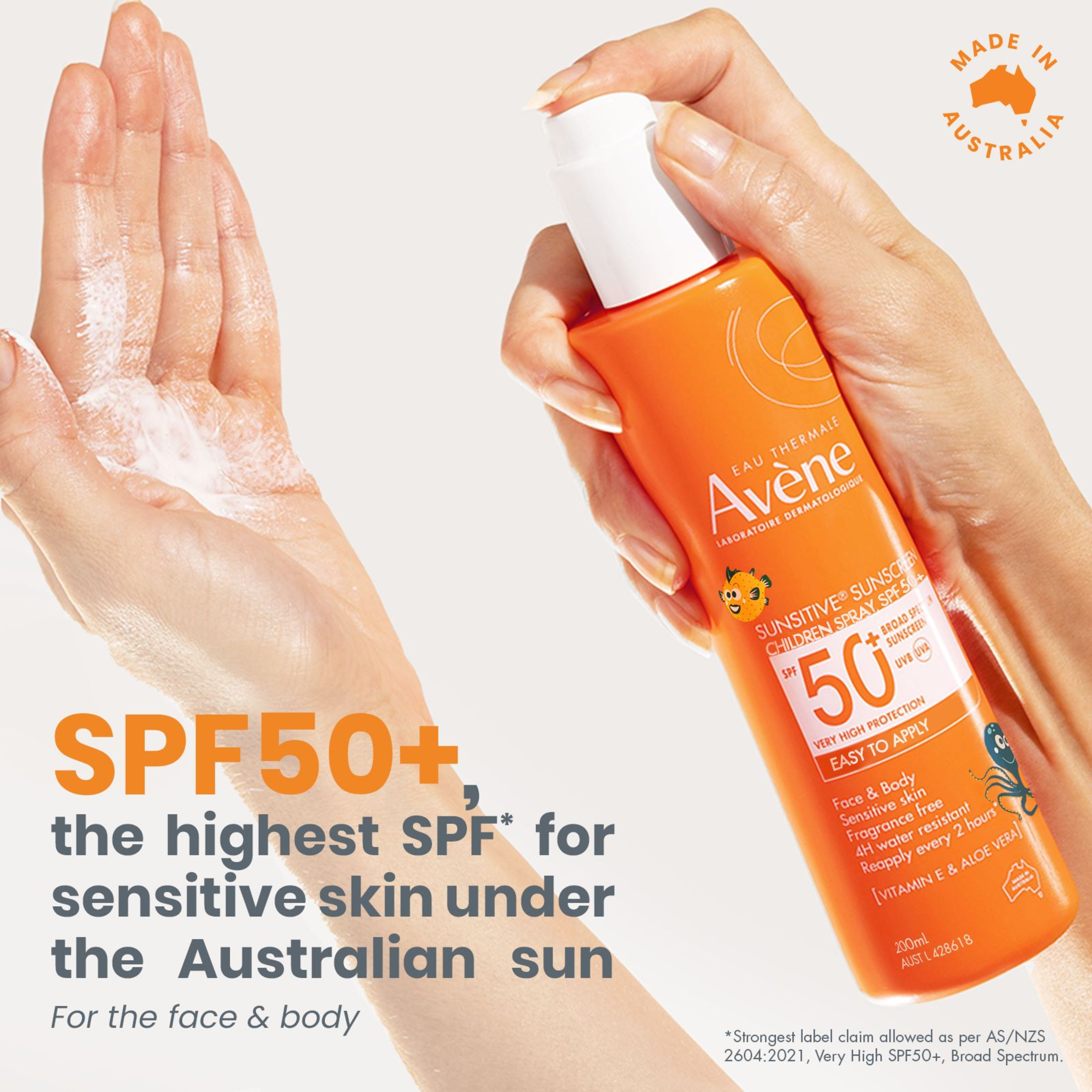 AVENE SUNSITIVE SUNSCREEN CHILDREN SPRAY SPF 50+ 200ML - Image 4