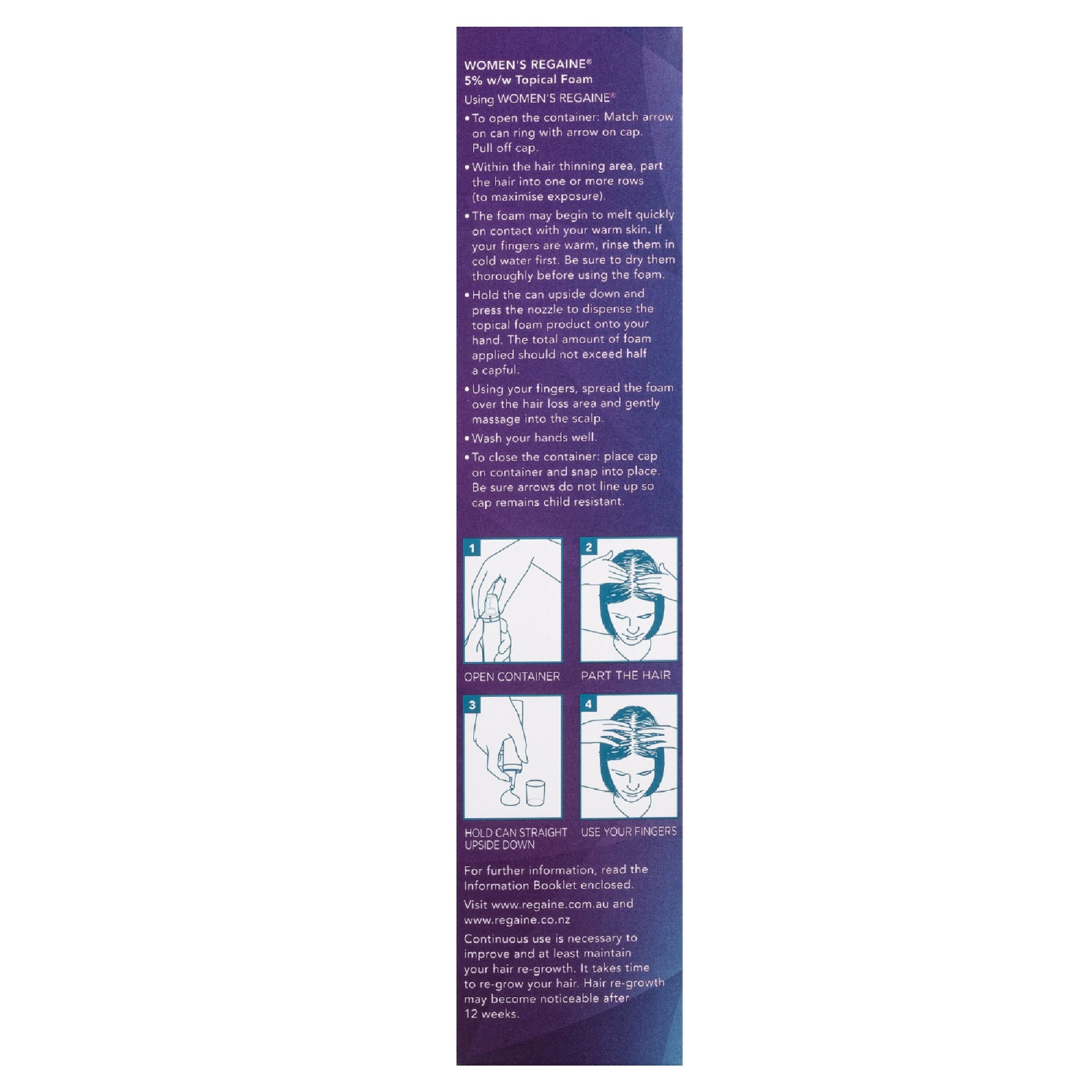 REGAINE WOMENS EXTRA STRENGTH TREATMENT FOAM 5% 60G 2 PACK - Image 4
