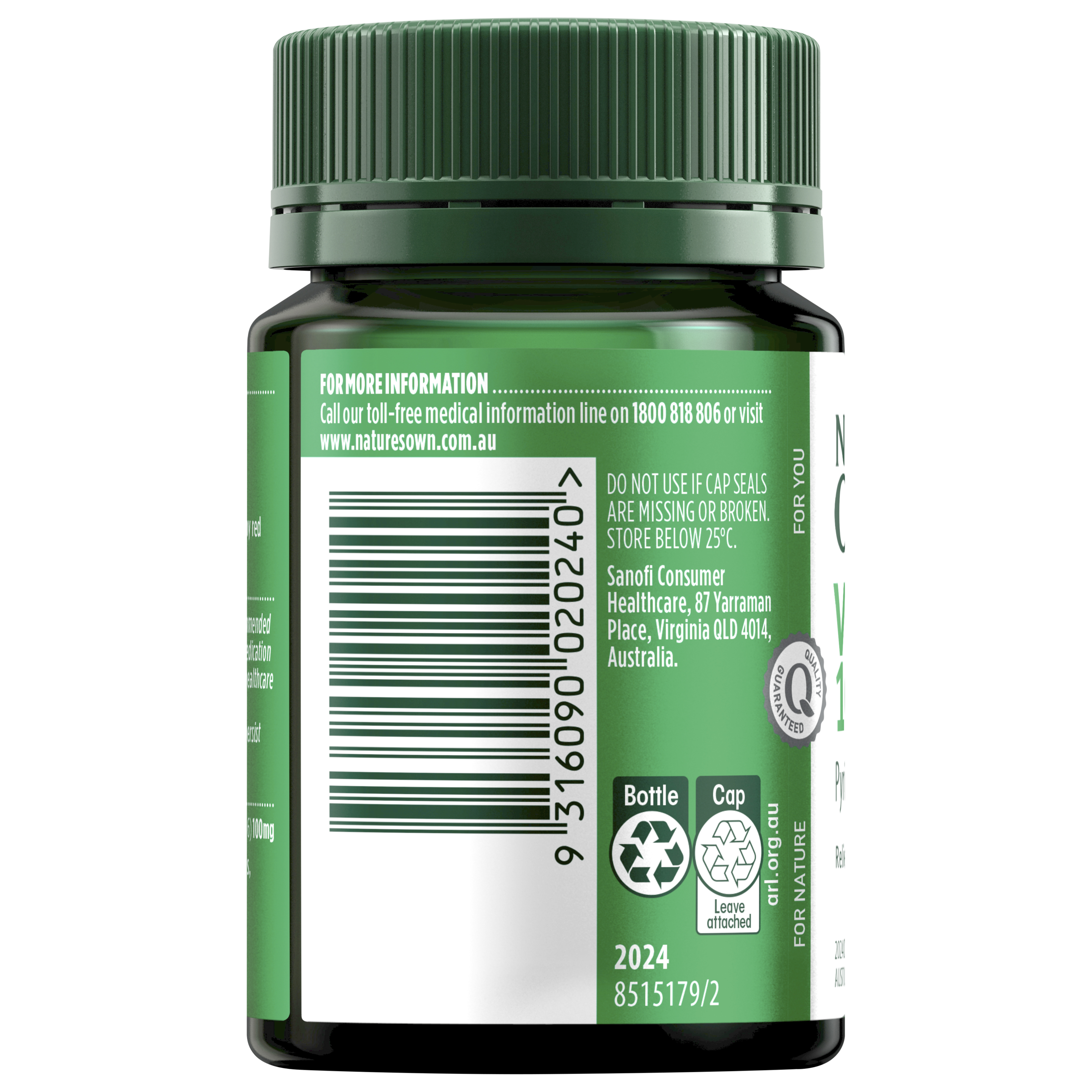 NATURES OWN VITAMIN B6 100MG 60 TABLETS - Image 4