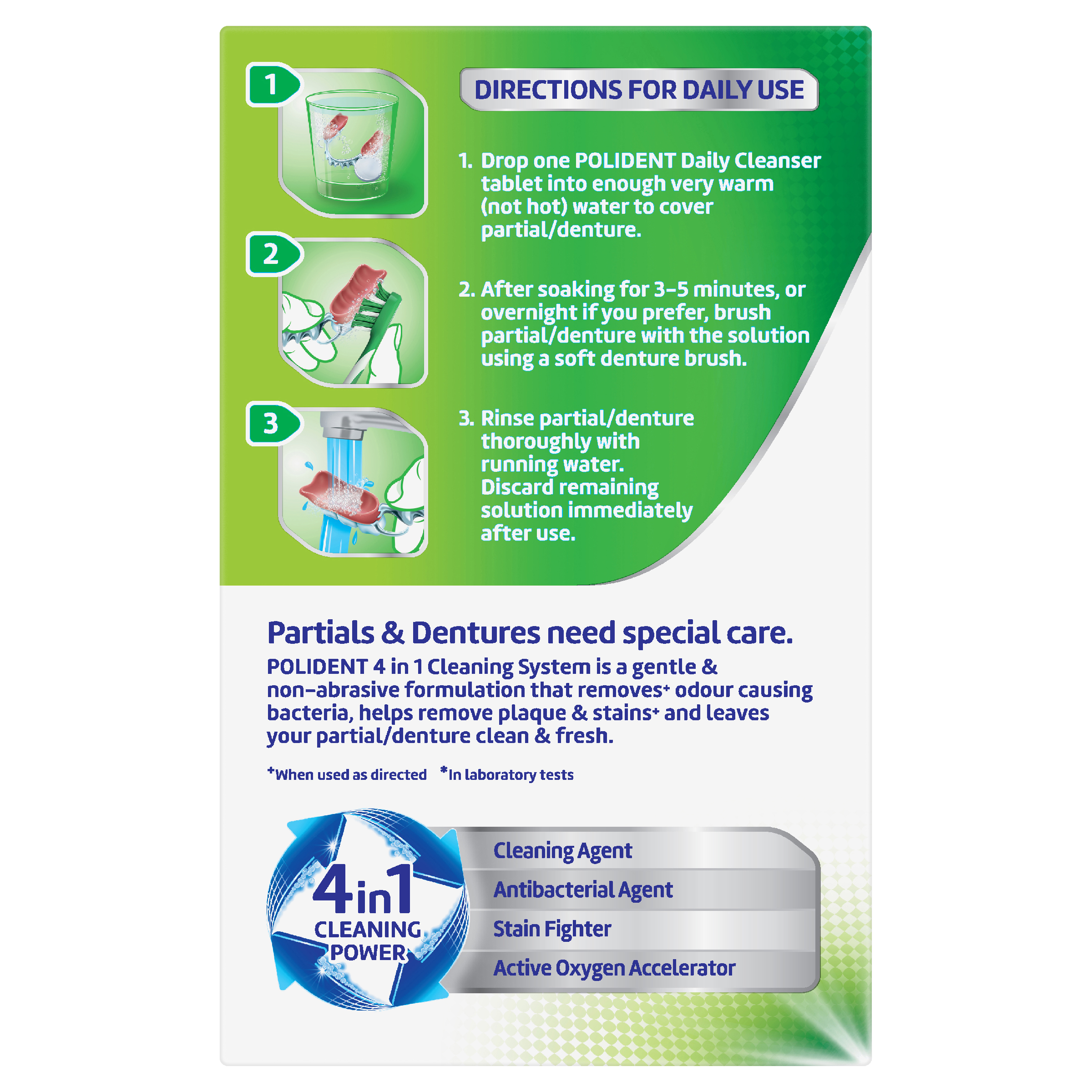 POLIDENT DENTURE CLEANSER FRESH ACTIVE 36 TABLETS - Image 4