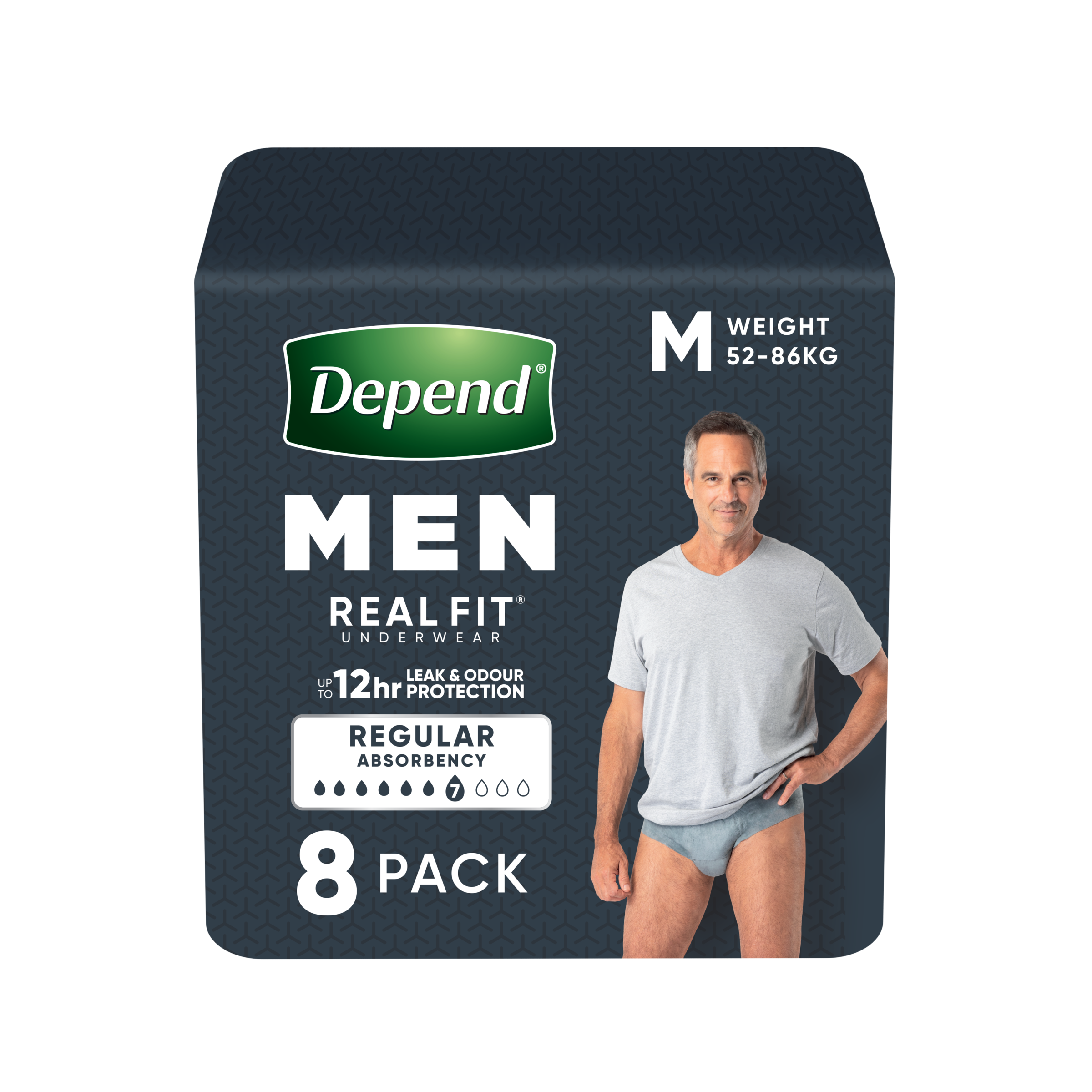 DEPEND MEN ADVANCED PROTECTION UNDERWEAR 7D MEDIUM 8 PACK - Image 3