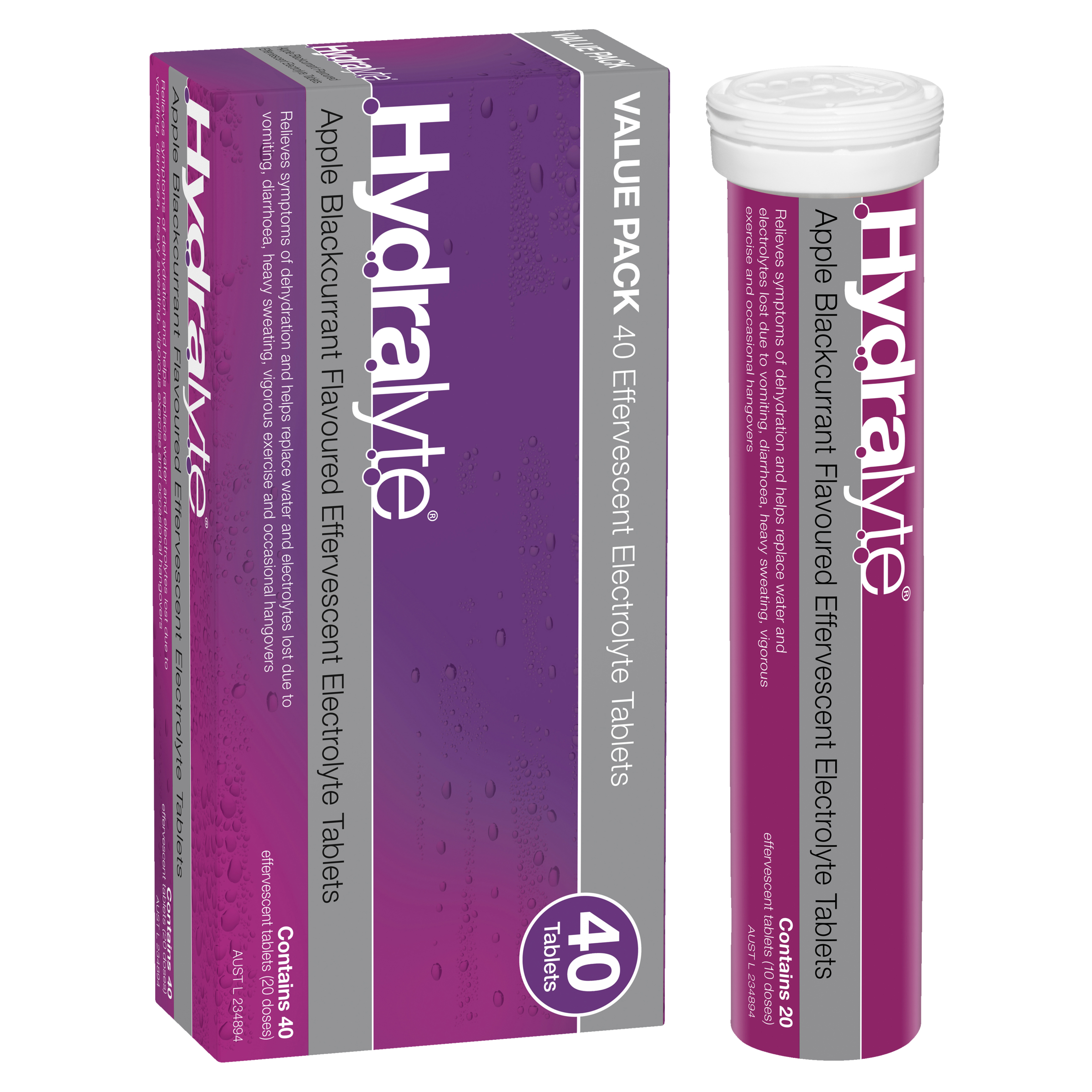 HYDRALYTE EFFERVESCENT APPLE BLACKCURRANT 40 TABLETS - Image 10