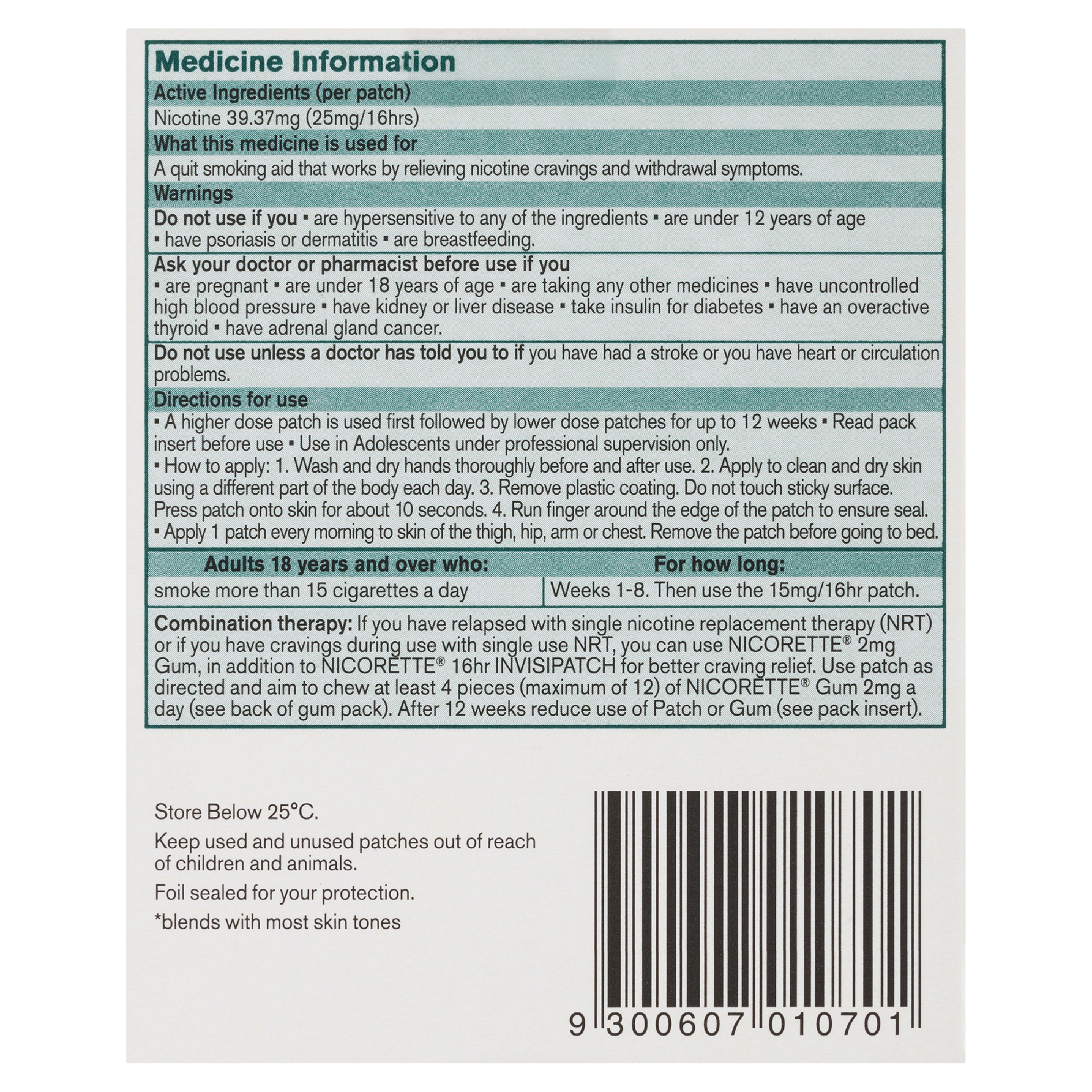 NICORETTE INVISIPATCH STEP 1 25MG 7 PACK - Image 4