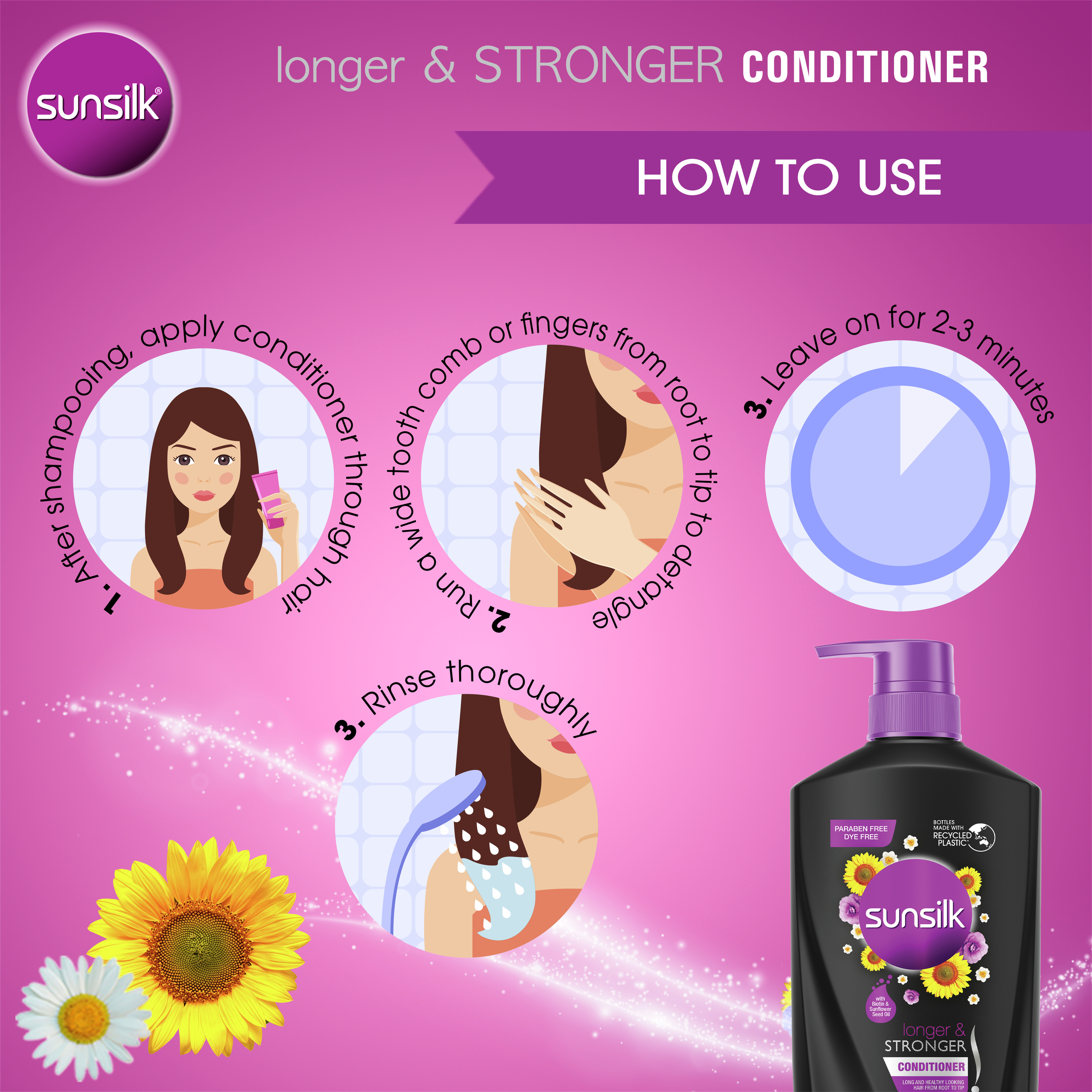 SUNSILK CONDITIONER LONGER & STRONGER 700ML - Image 8