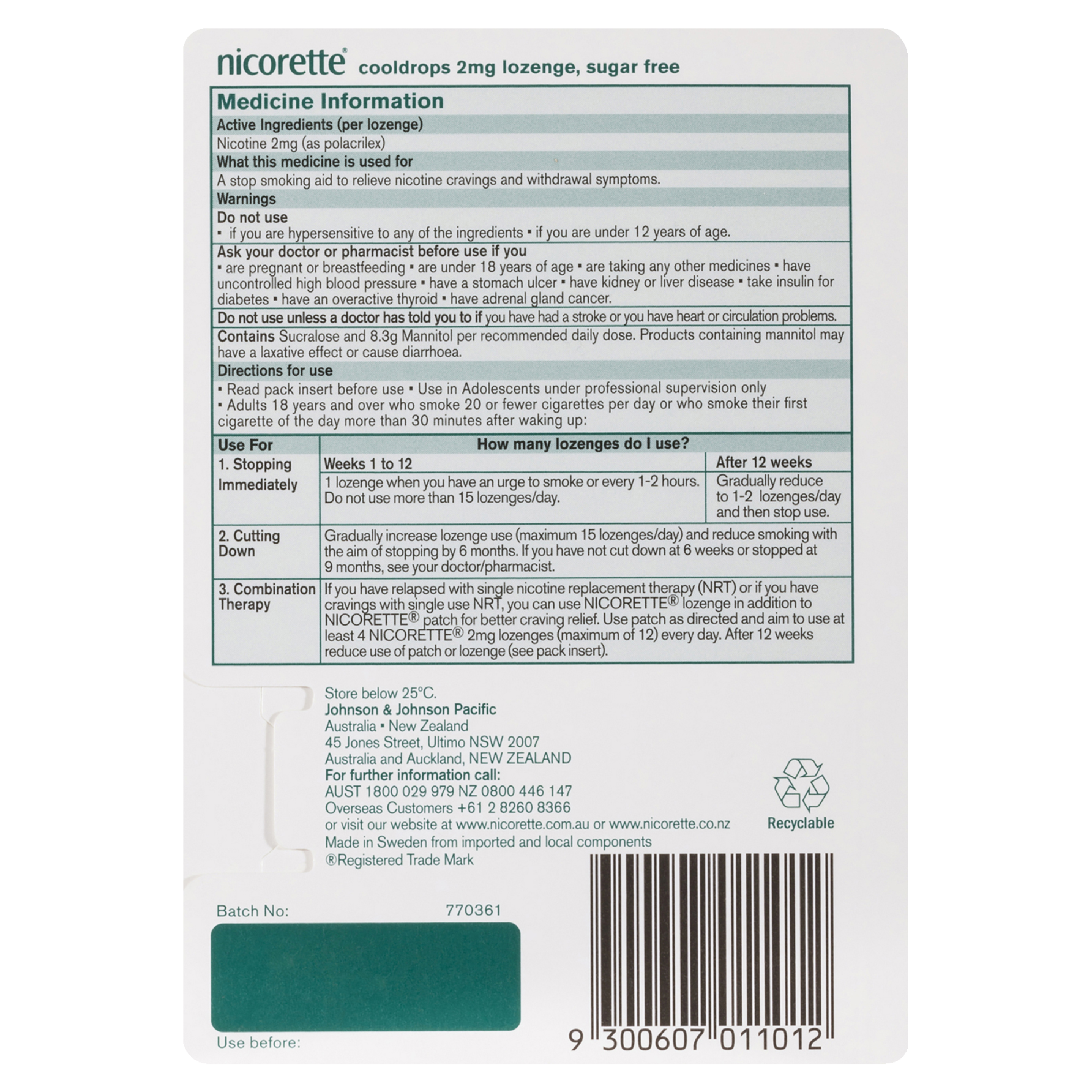 NICORETTE COOL DROPS 2MG 20 LOZENGES - Image 2