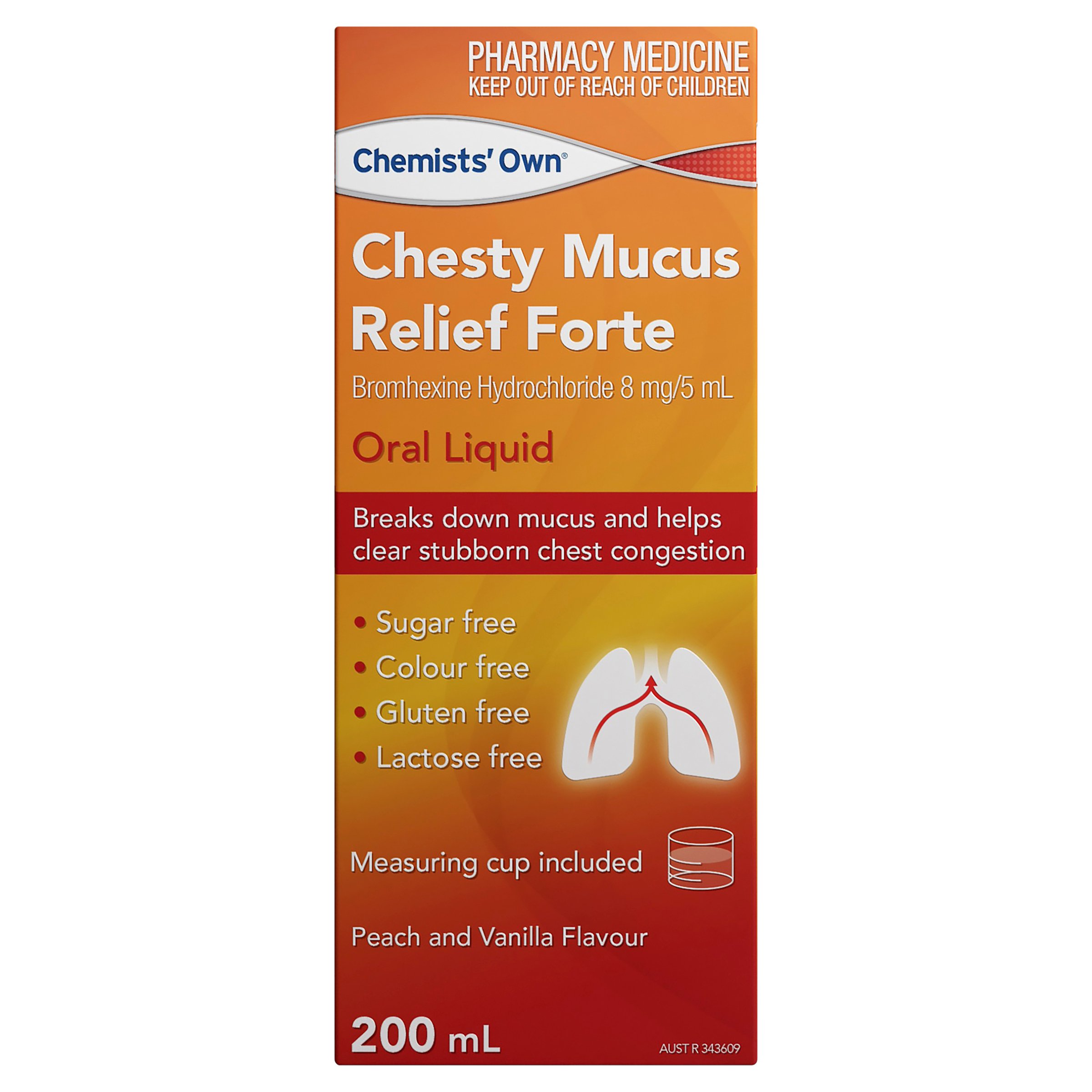 CHEMIST OWN CHESTY MUCUS RELIEF FORTE 200ML - Image 2