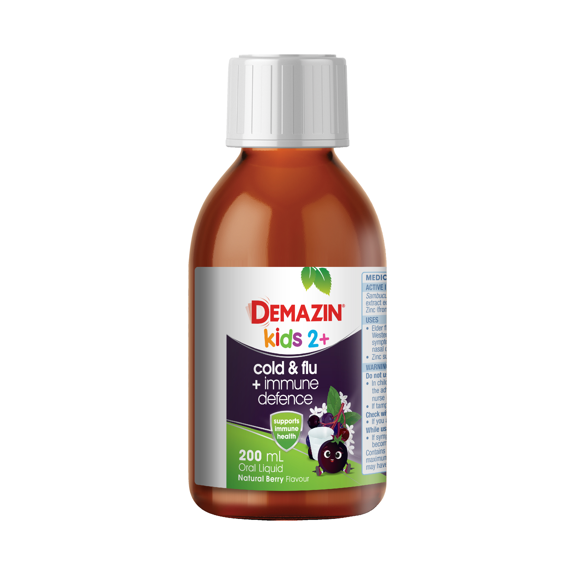 DEMAZIN KIDS 2+ COLD & FLU + IMMUNE DEFENCE 200ML - Image 7