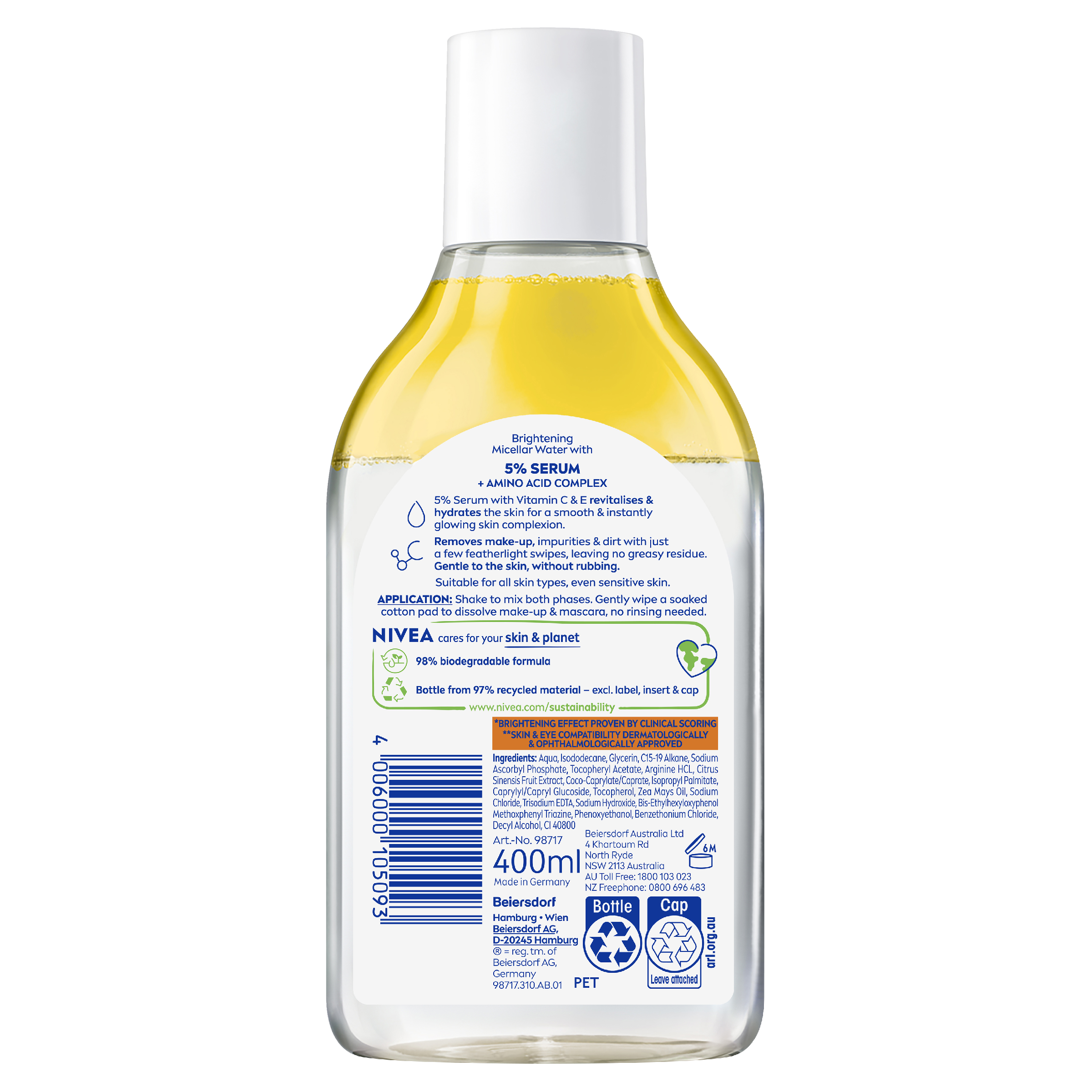 NIVEA MICELLAR WATER BRIGHT SERUM 400ML - Image 2