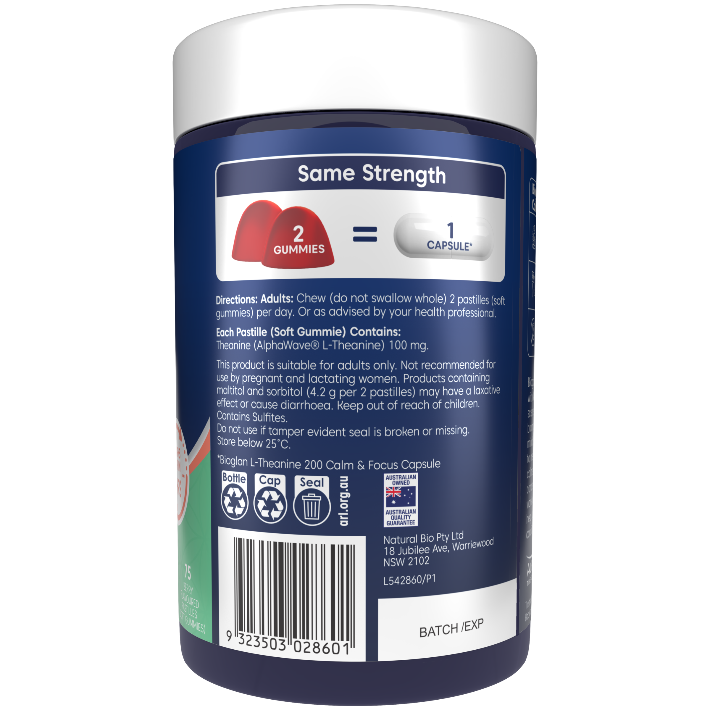 BIOGLAN L-THEANINE 75 GUMMIES - Image 2
