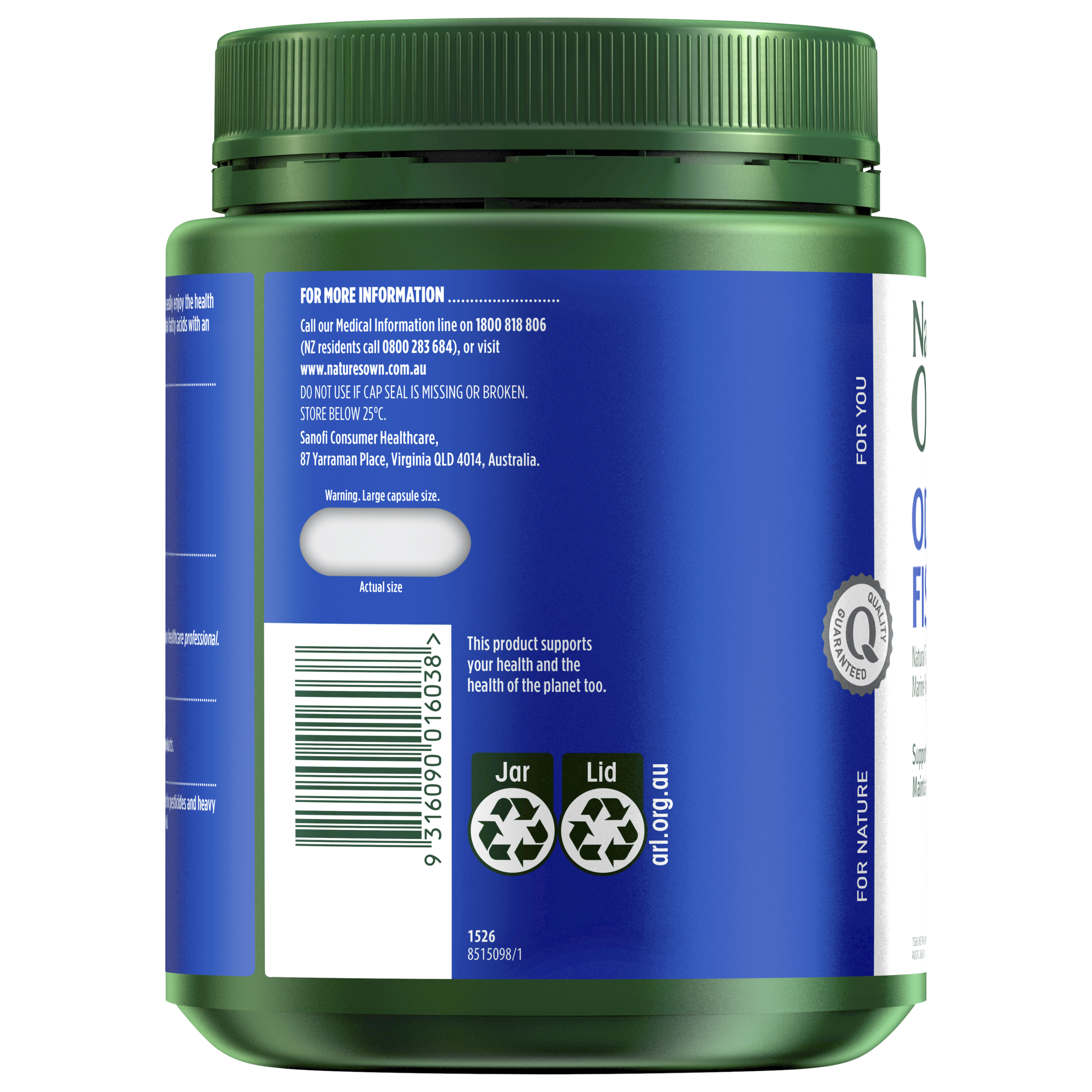 NATURES OWN ODOURLESS FISH OIL 1500MG 400 CAPSULES - Image 4