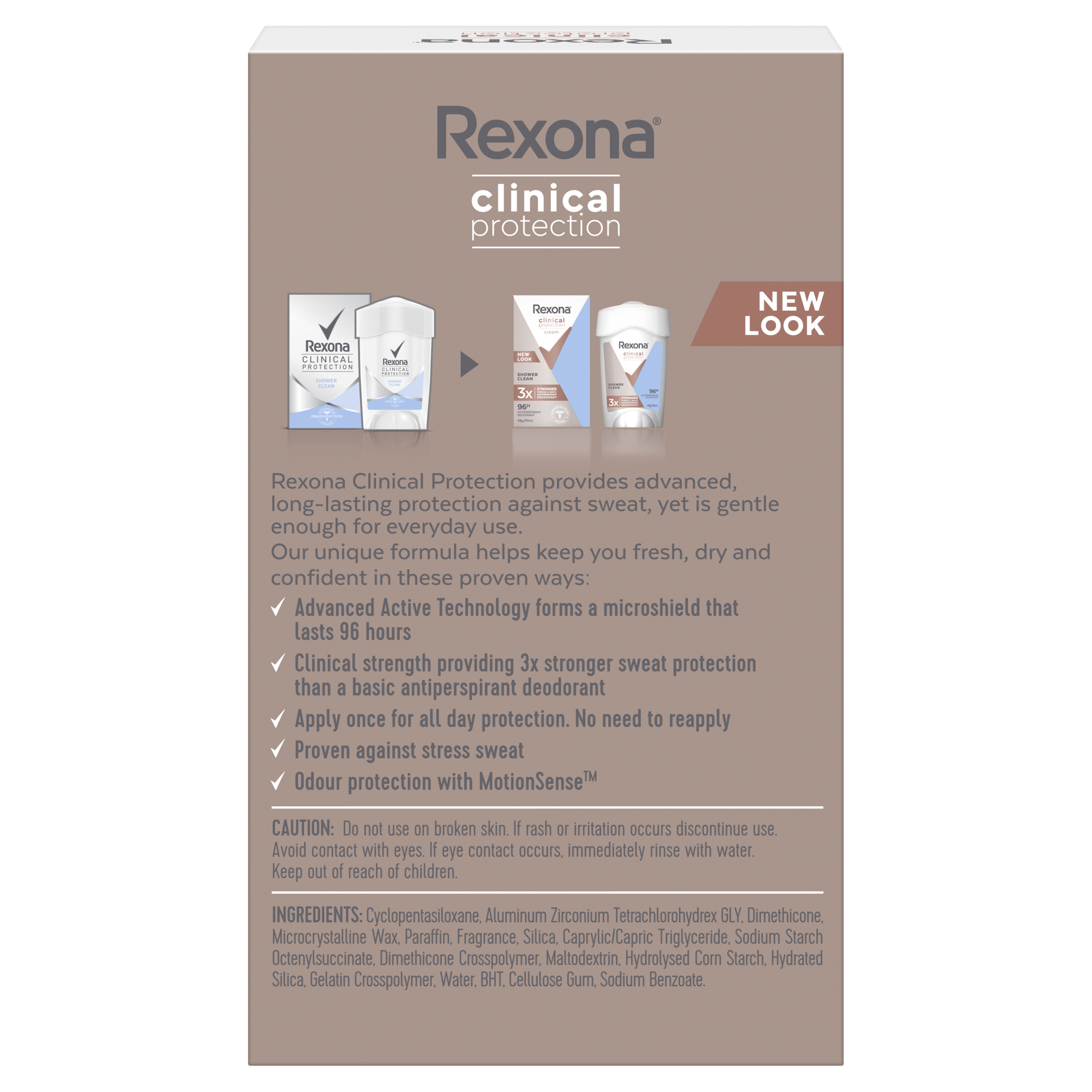 REXONA WOMEN CLINICAL ANTIPERSPIRANT CREAM SHOWER CLEAN 96HR 45ML - Image 2