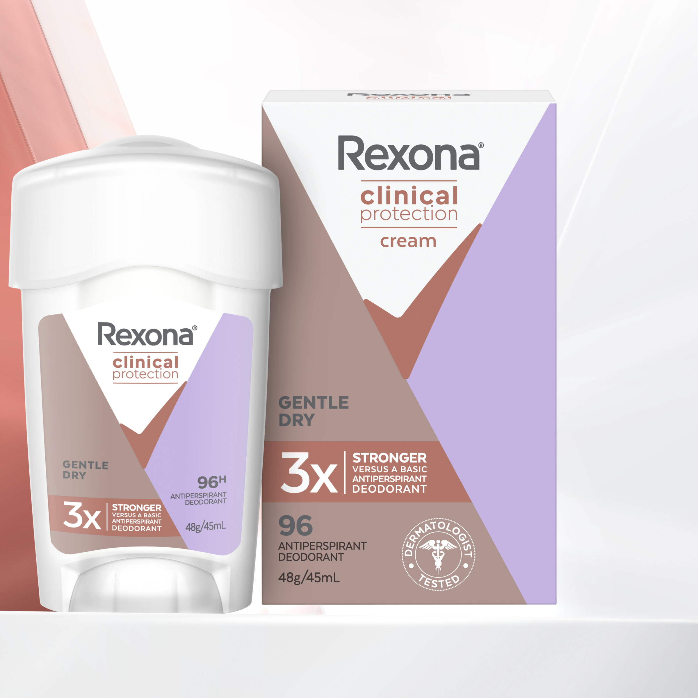 REXONA WOMEN CLINICAL ANTIPERSPIRANT CREAM GENTLE DRY 96HR 45ML - Image 5
