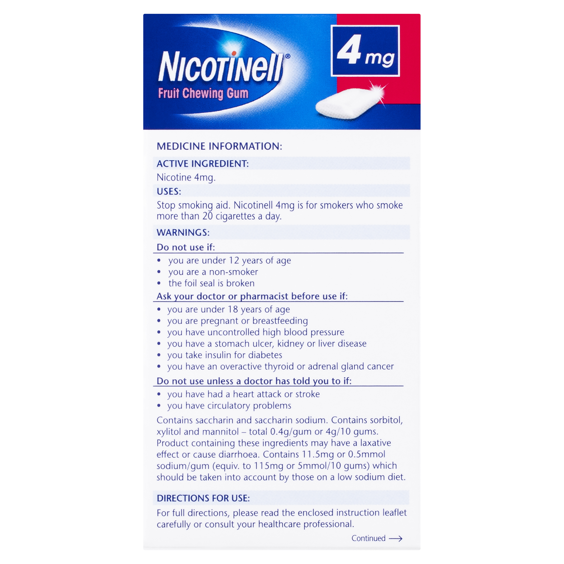 NICOTINELL FRUIT 4MG GUM 96 PACK - Image 6