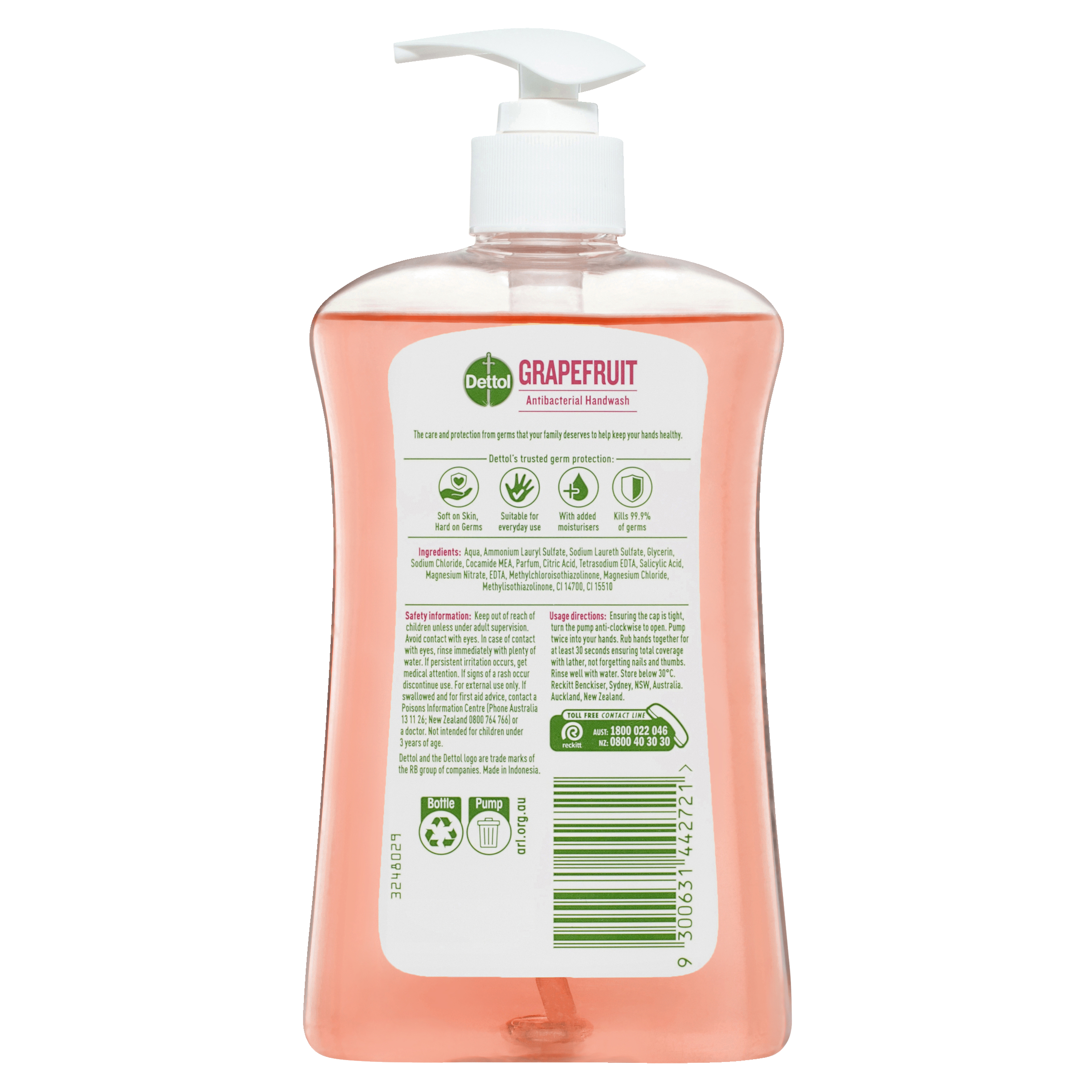 DETTOL SOFT ON SKIN LIQUID HAND WASH GRAPEFRUIT 500ML - Image 2