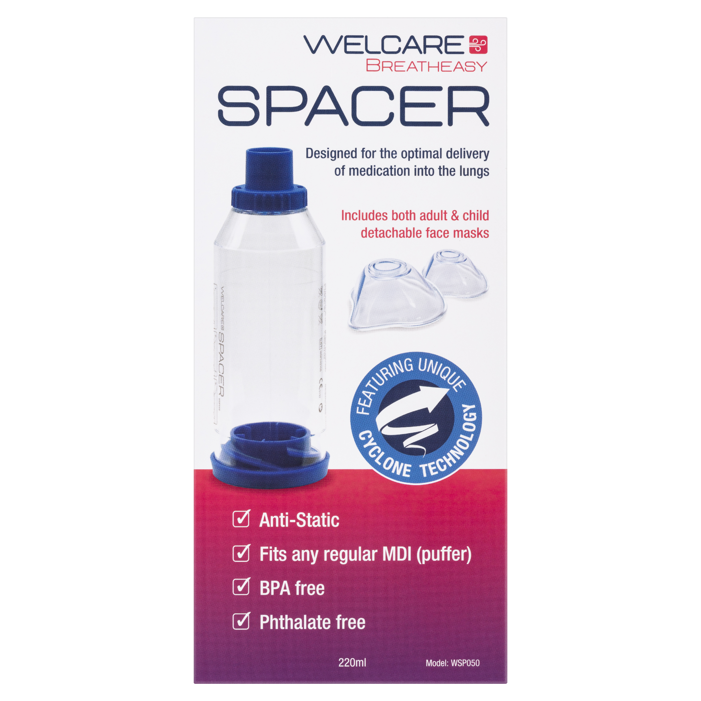 WELCARE SPACER WITH MASK ADULT & CHILD TORNADO - Image 2