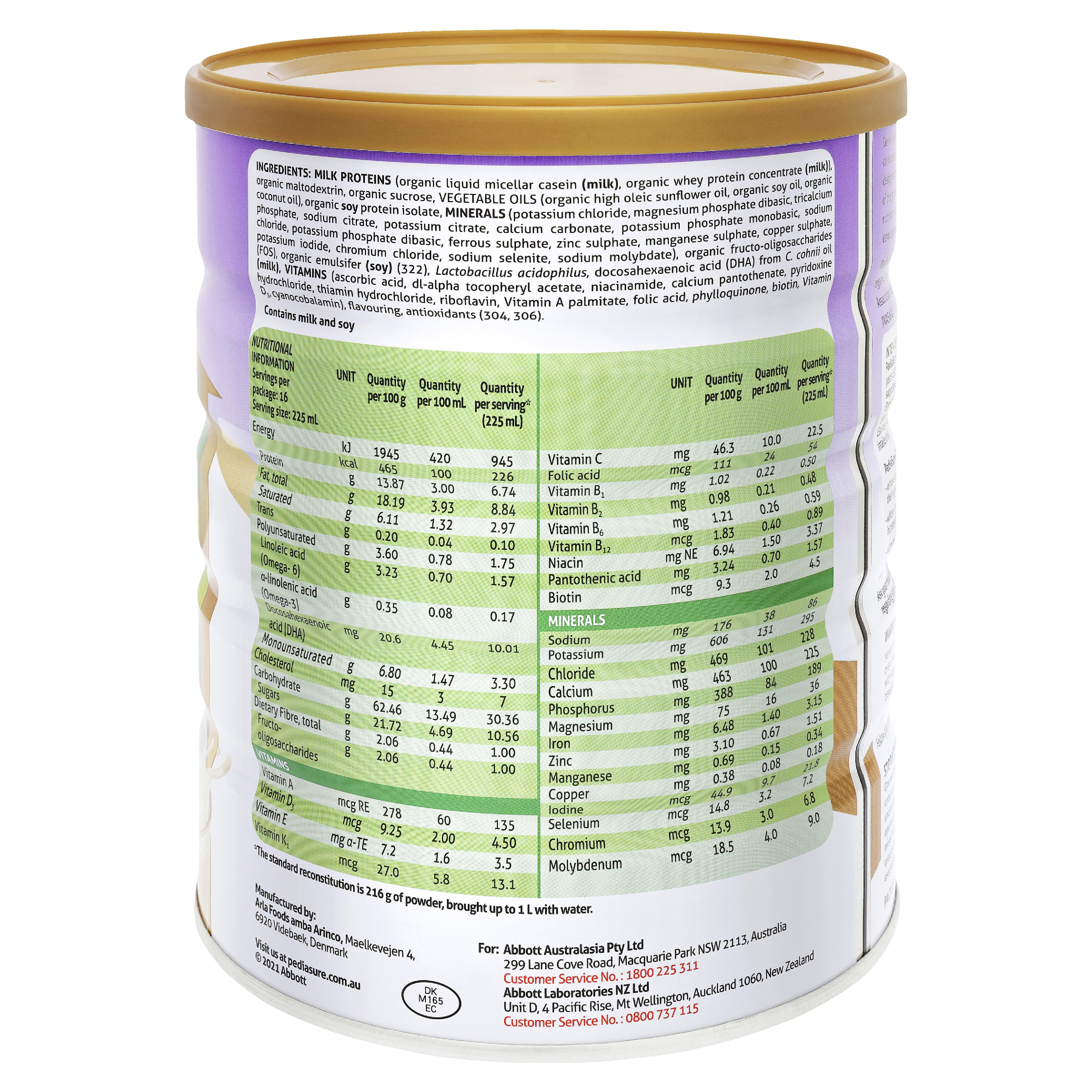 PEDIASURE ORGANIC VANILLA POWDER 800G - Image 4
