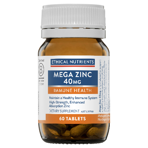 ETHICAL NUTRIENTS MEGA ZINC 40MG 60 TABLETS
