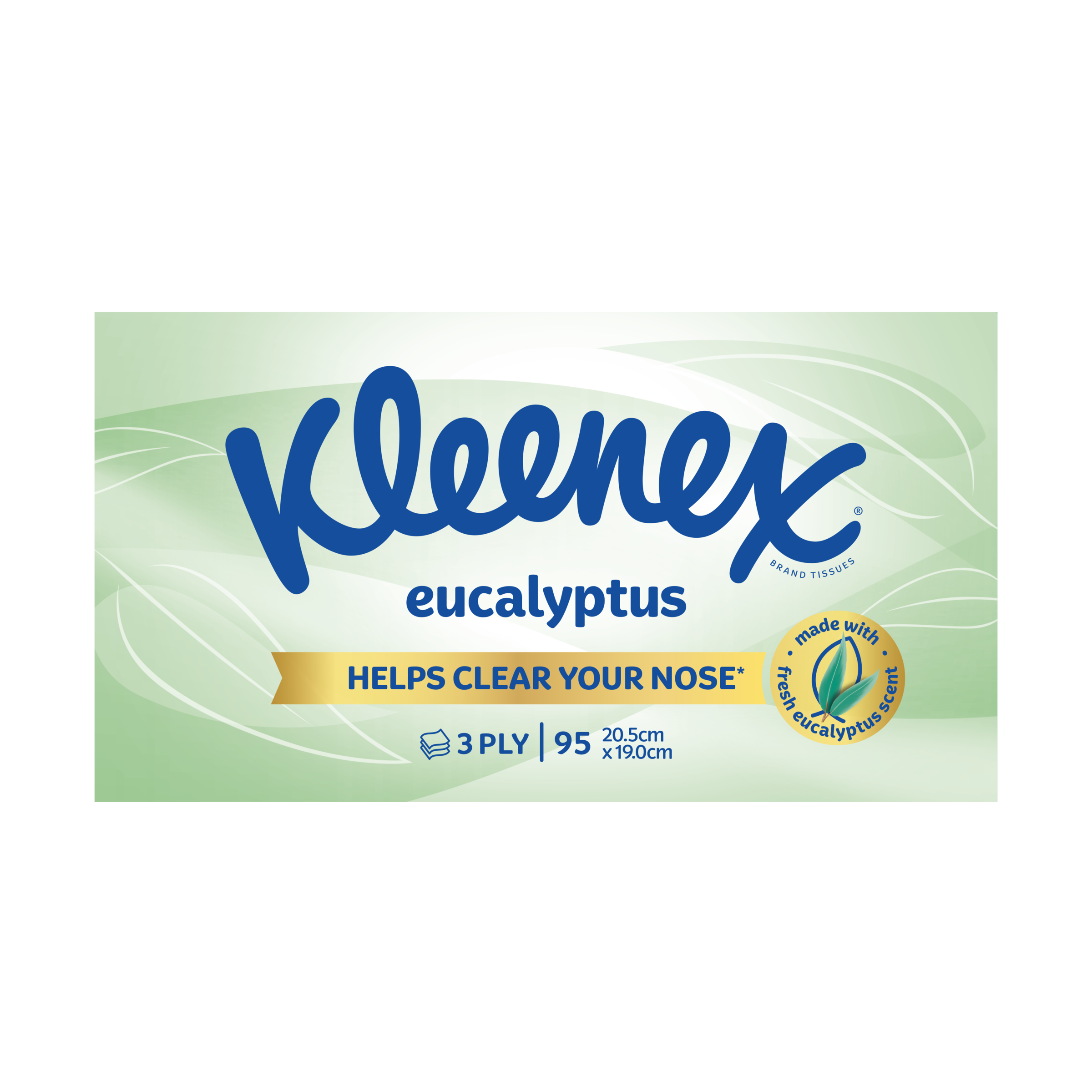 KLEENEX FACIAL TISSUES EUCALYPTUS 3 PLY 95 PACK - Image 2