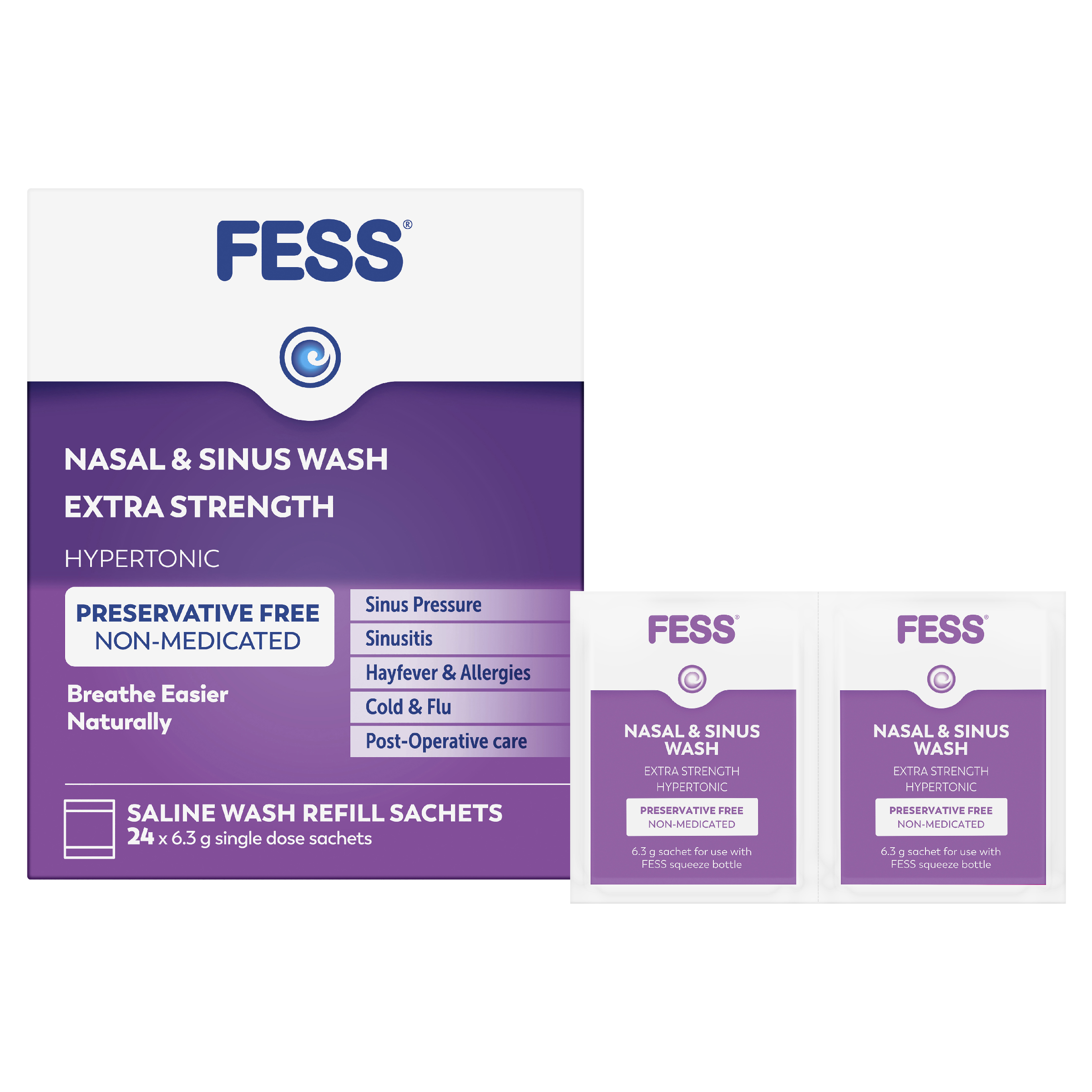 FESS NASAL & SINUS WASH EXTRA STRENGTH REFILL SACHET 24 - Image 11