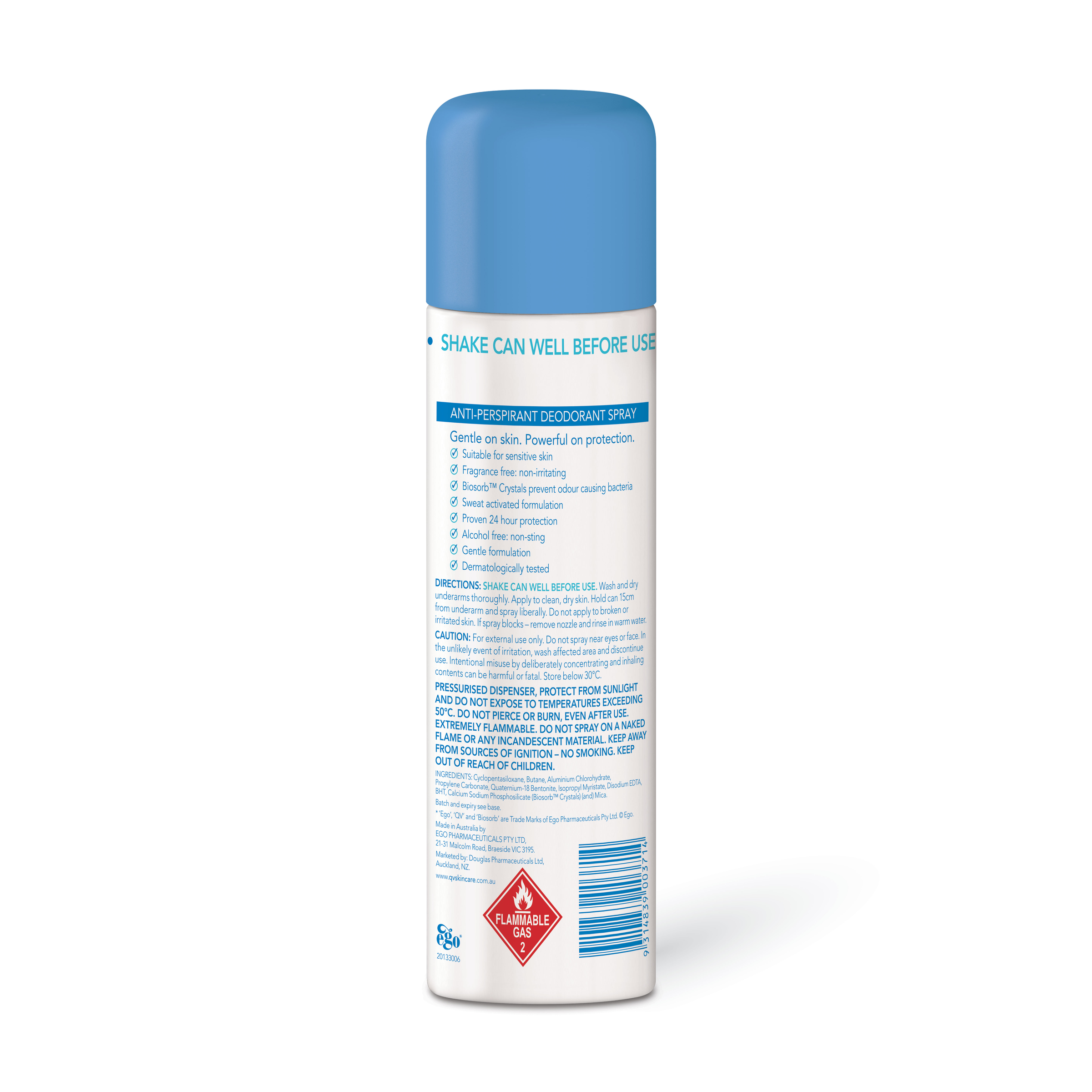 EGO QV ANTIPERSPIRANT NAKED FRAGRANCE FREE 100G - Image 2