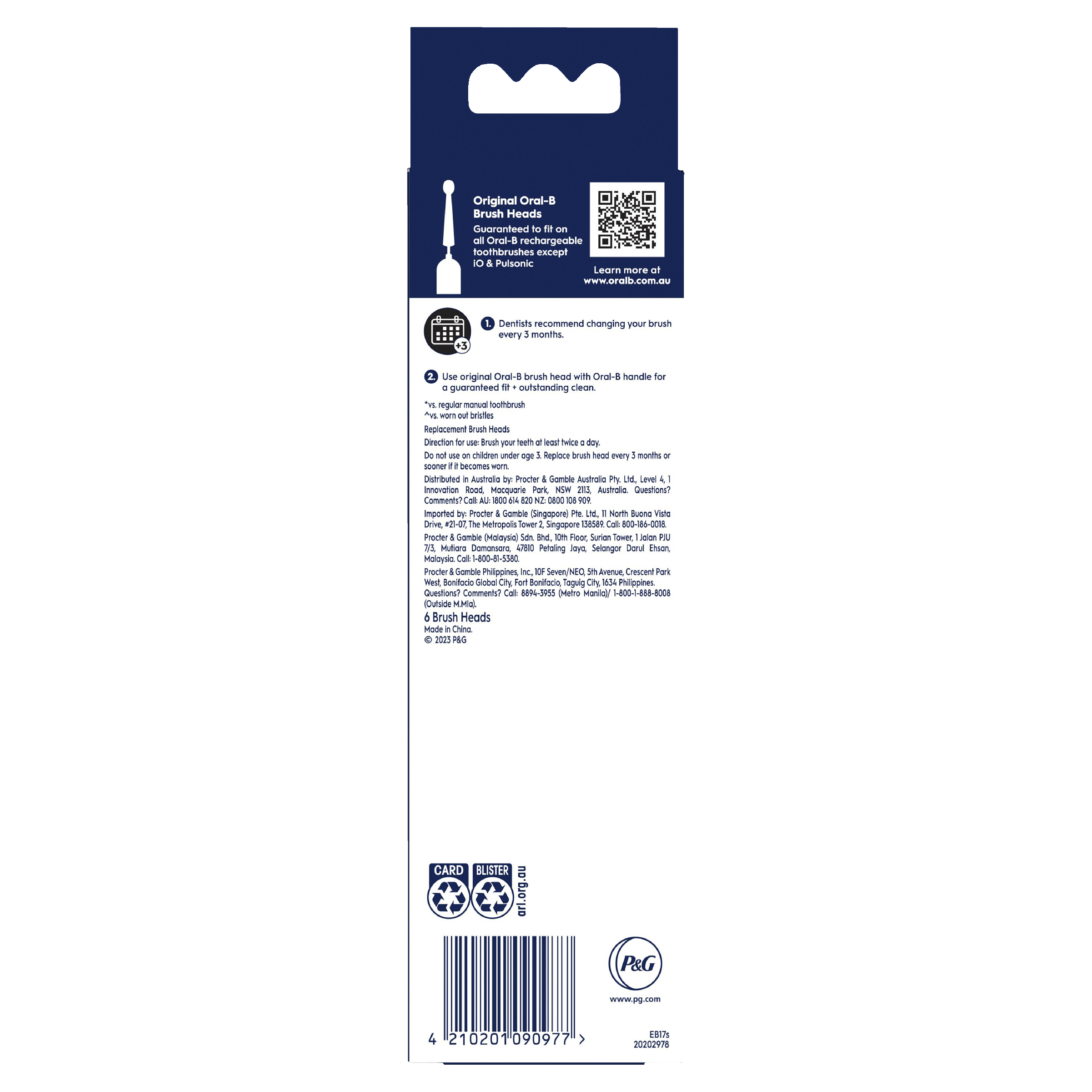 ORAL-B SENSITIVE CLEAN REPLACEMENT HEADS 6 PACK - Image 9