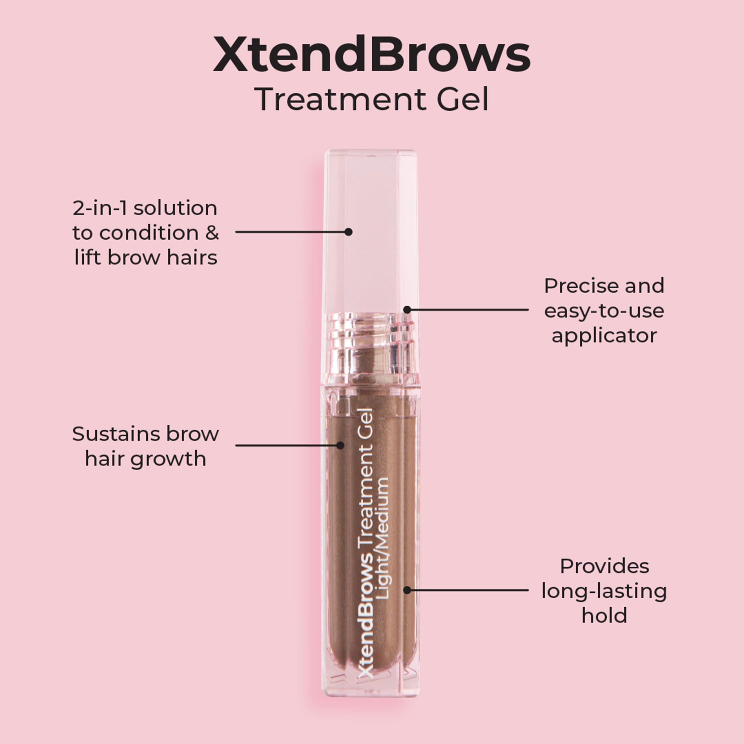 MCO BEAUTY XTENDBROWS TREATMENT GEL LIGHT/MEDIUM 4G - Image 2