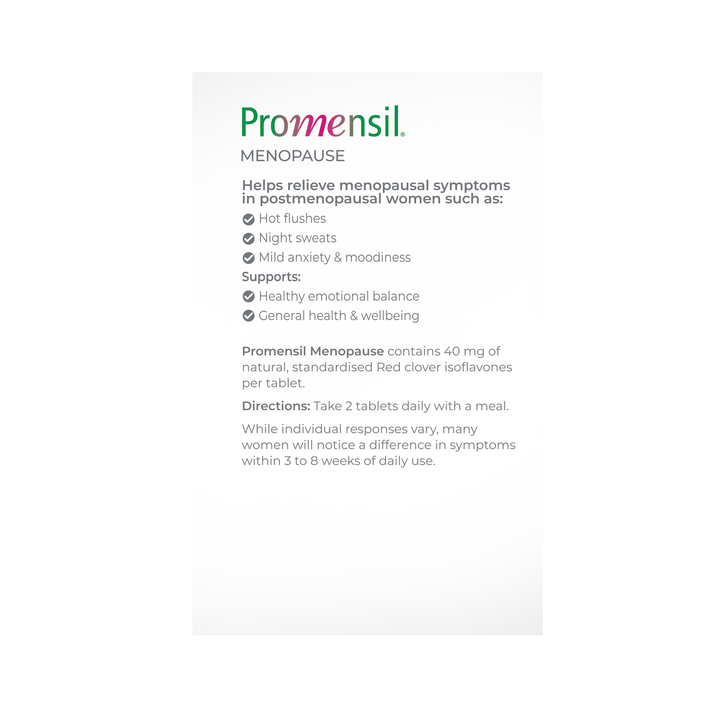 PROMENSIL MENOPAUSE TABLETS 90 - Image 2