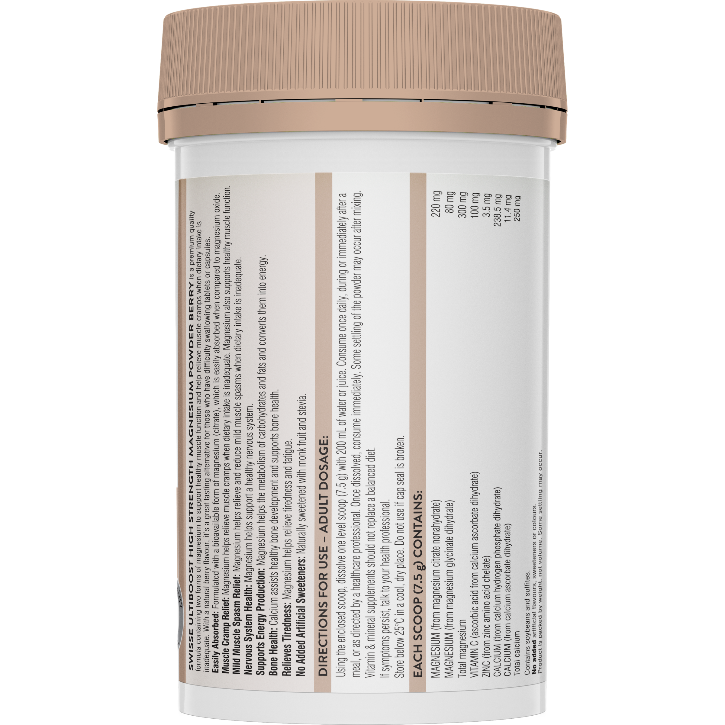 SWISSE ULTIBOOST MAGNESIUM HIGH STRENGTH POWDER BERRY 180G - Image 2
