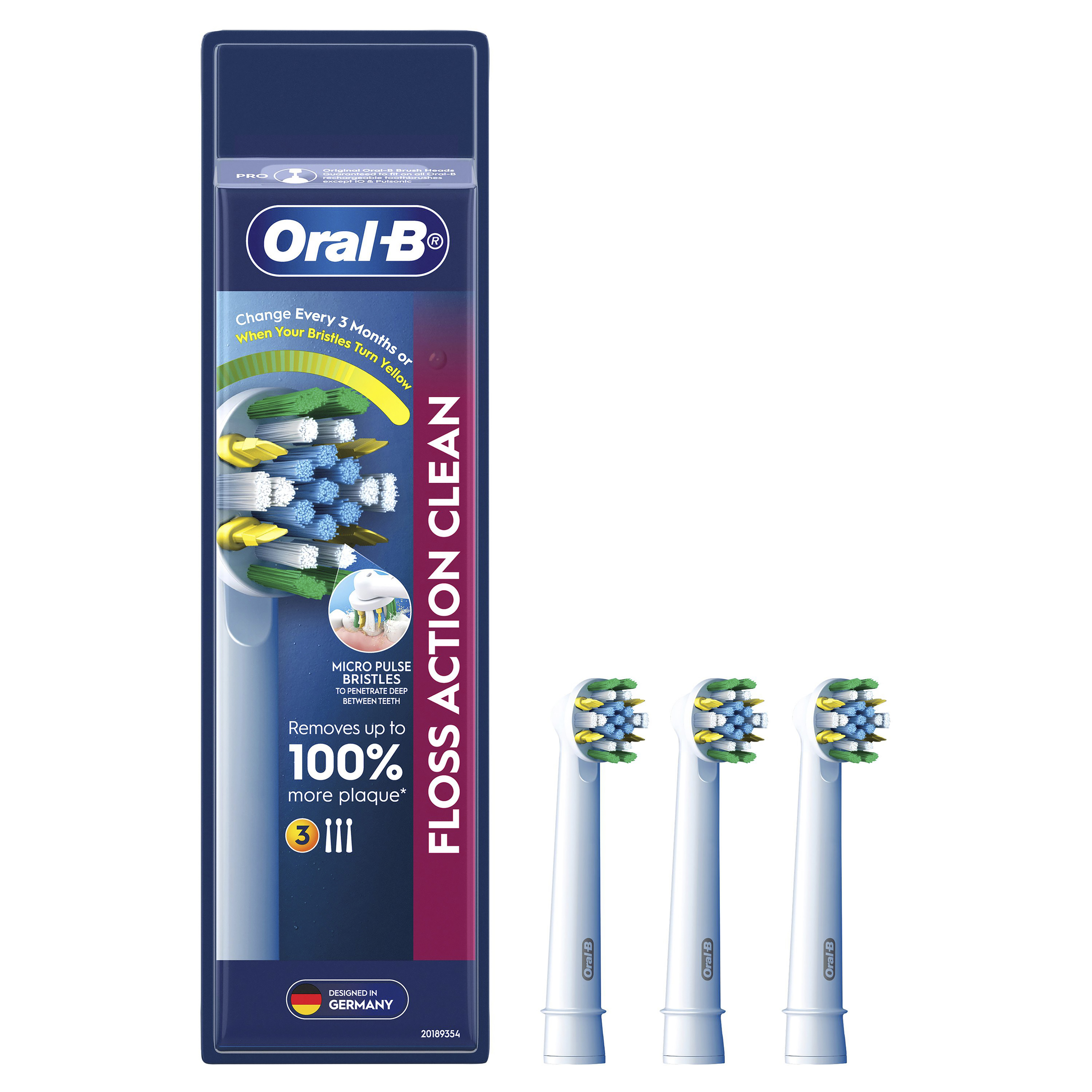 ORAL-B VITALITY+ POWER BRUSH HEADS FLOSS ACTION 3 PACK - Image 4