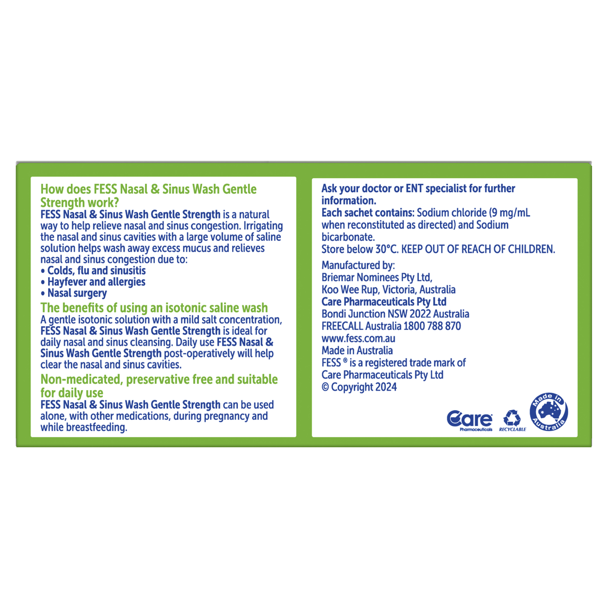 FESS NASAL AND SINUS WASH REFILL GENTLE 50 - Image 5