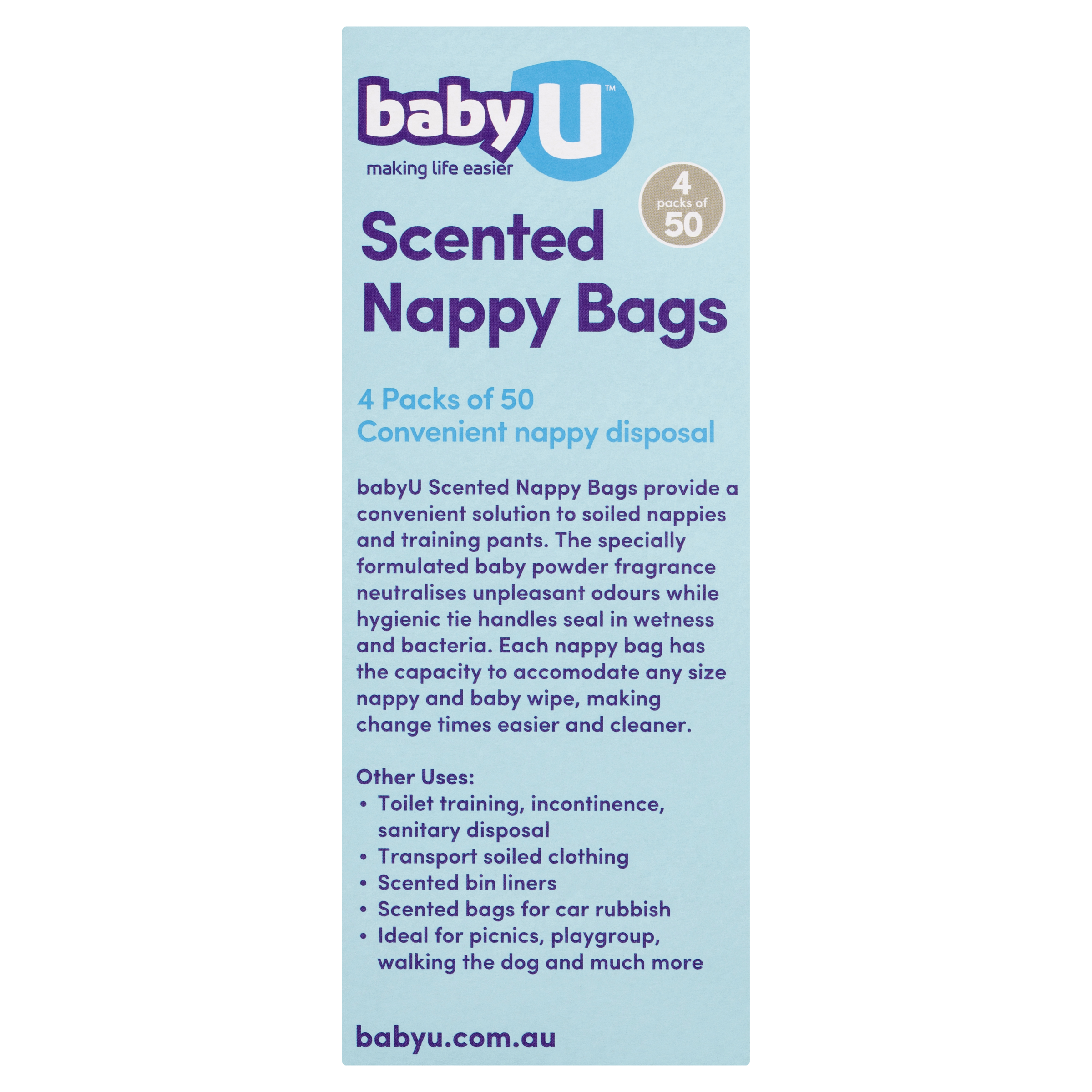 BABY U SCENTED NAPPY BAGS 200 PACK - Image 3