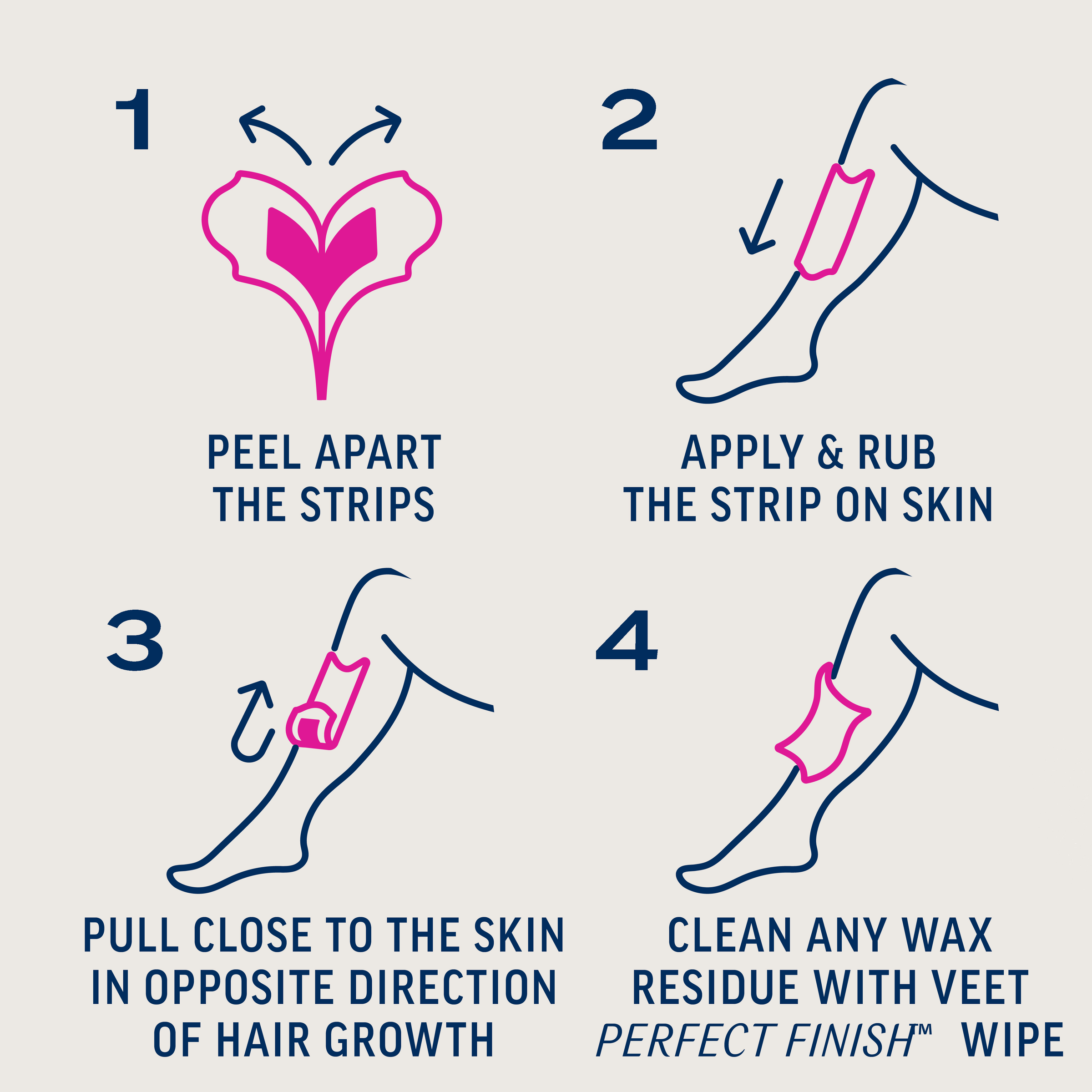 VEET PURE COLD WAX STRIPS LEGS & BODY SENSITIVE SKIN 20 PACK - Image 5