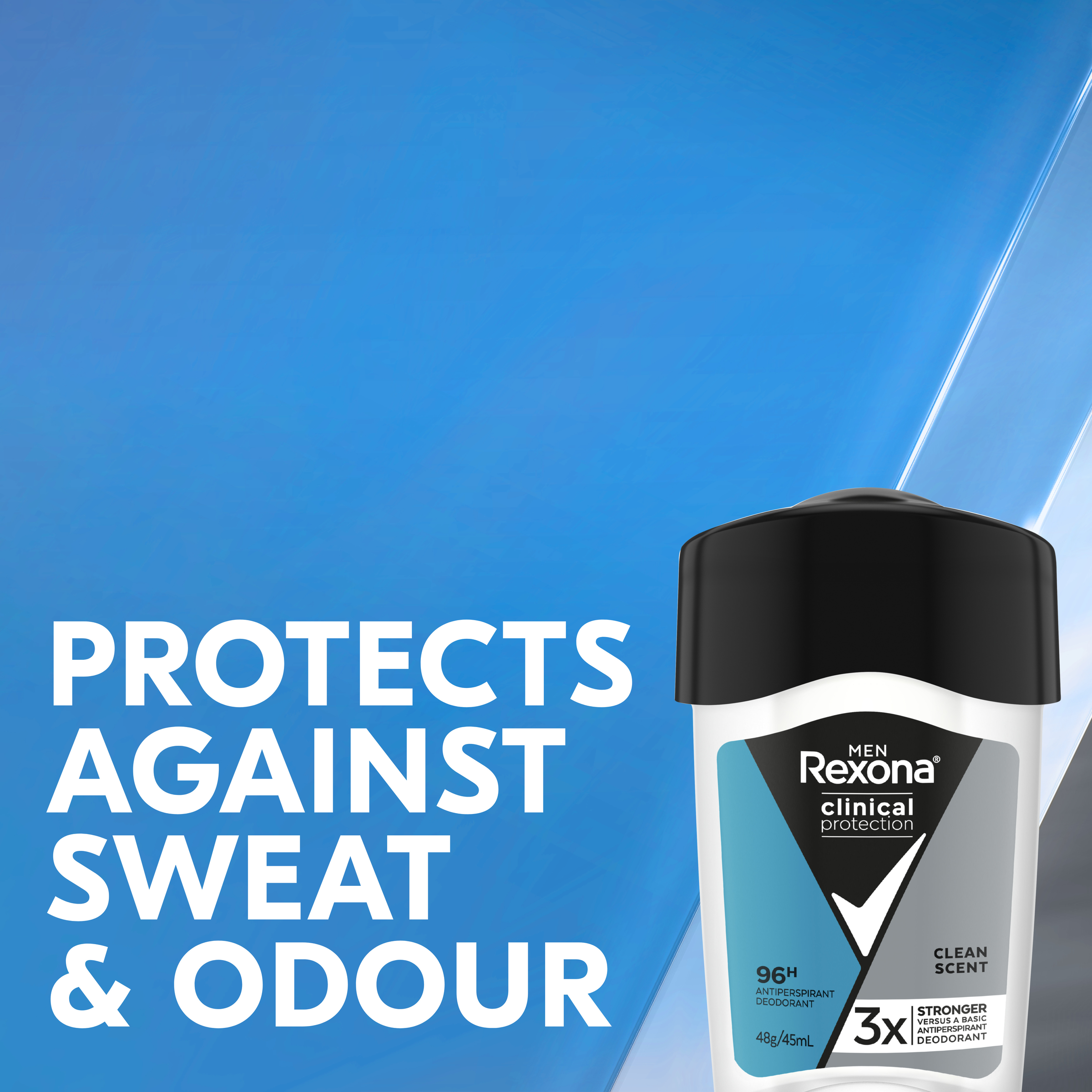 REXONA MEN CLINICAL ANTIPERSPIRANT CREAM CLEAN SCENT 96HR 45ML - Image 3