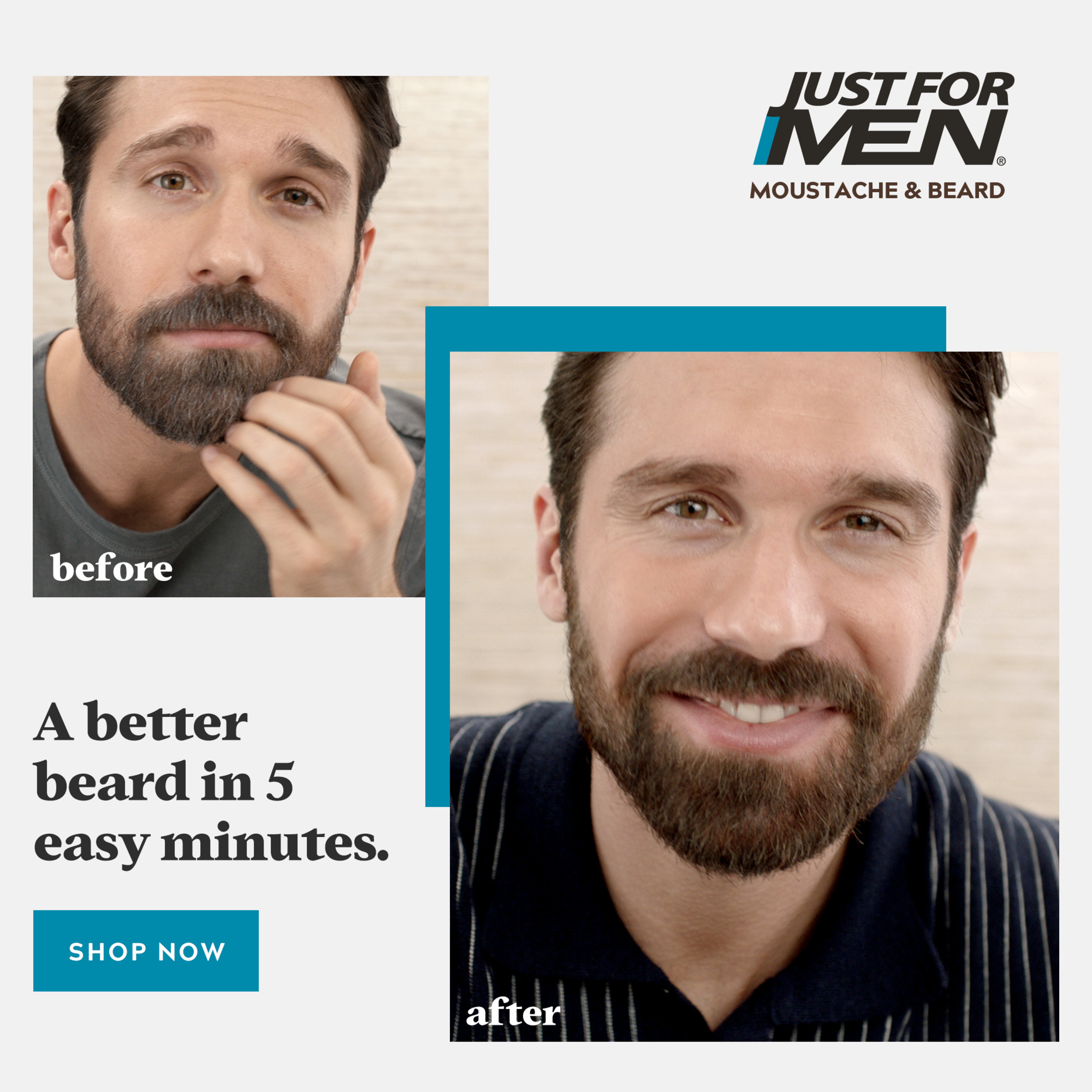 JUST FOR MEN MOUSTACHE & BEARD LIGHT BROWN - Image 7