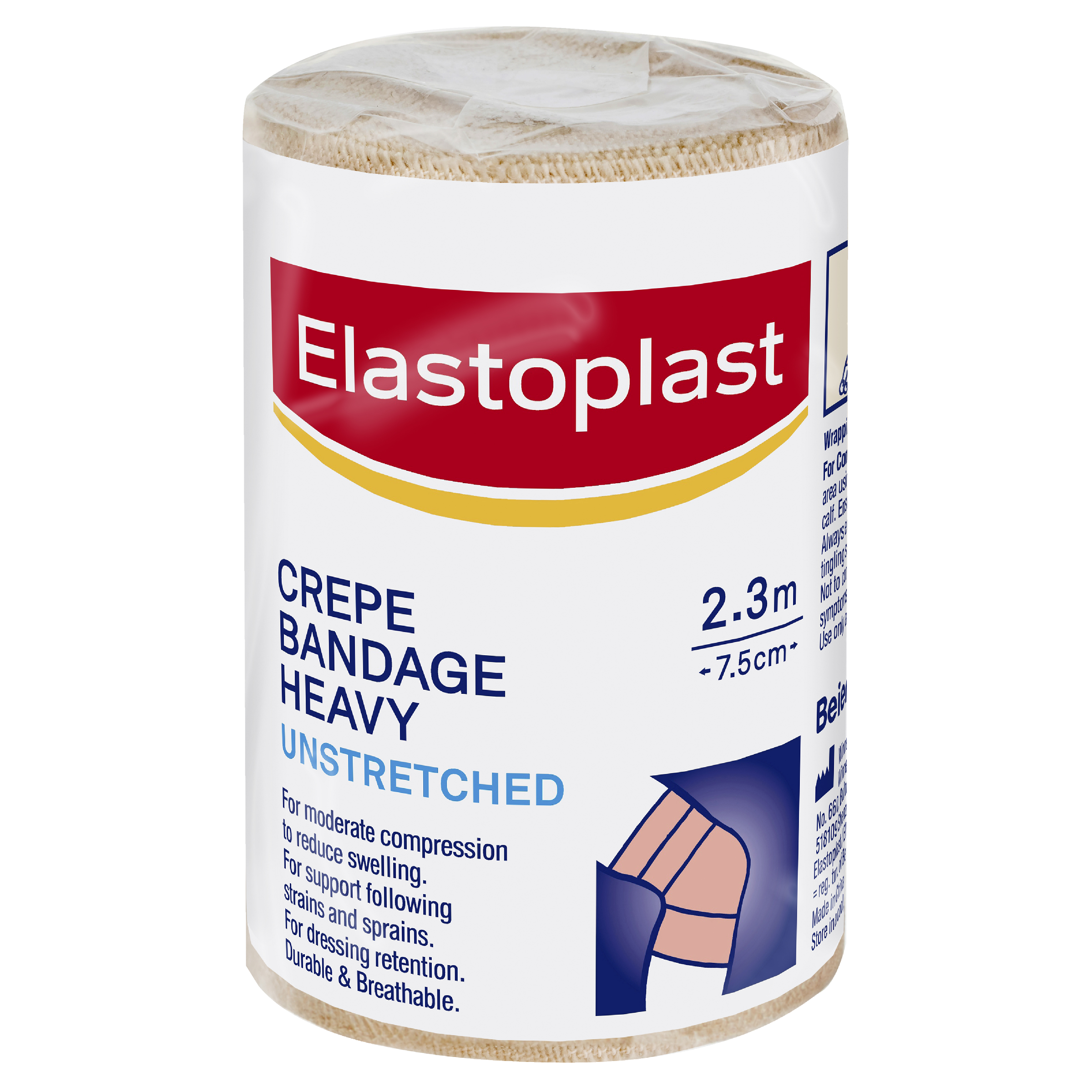 ELASTOPLAST HEAVY WEIGHT CREPE BANDAGE 7.5CM X 2.3M - Image 5