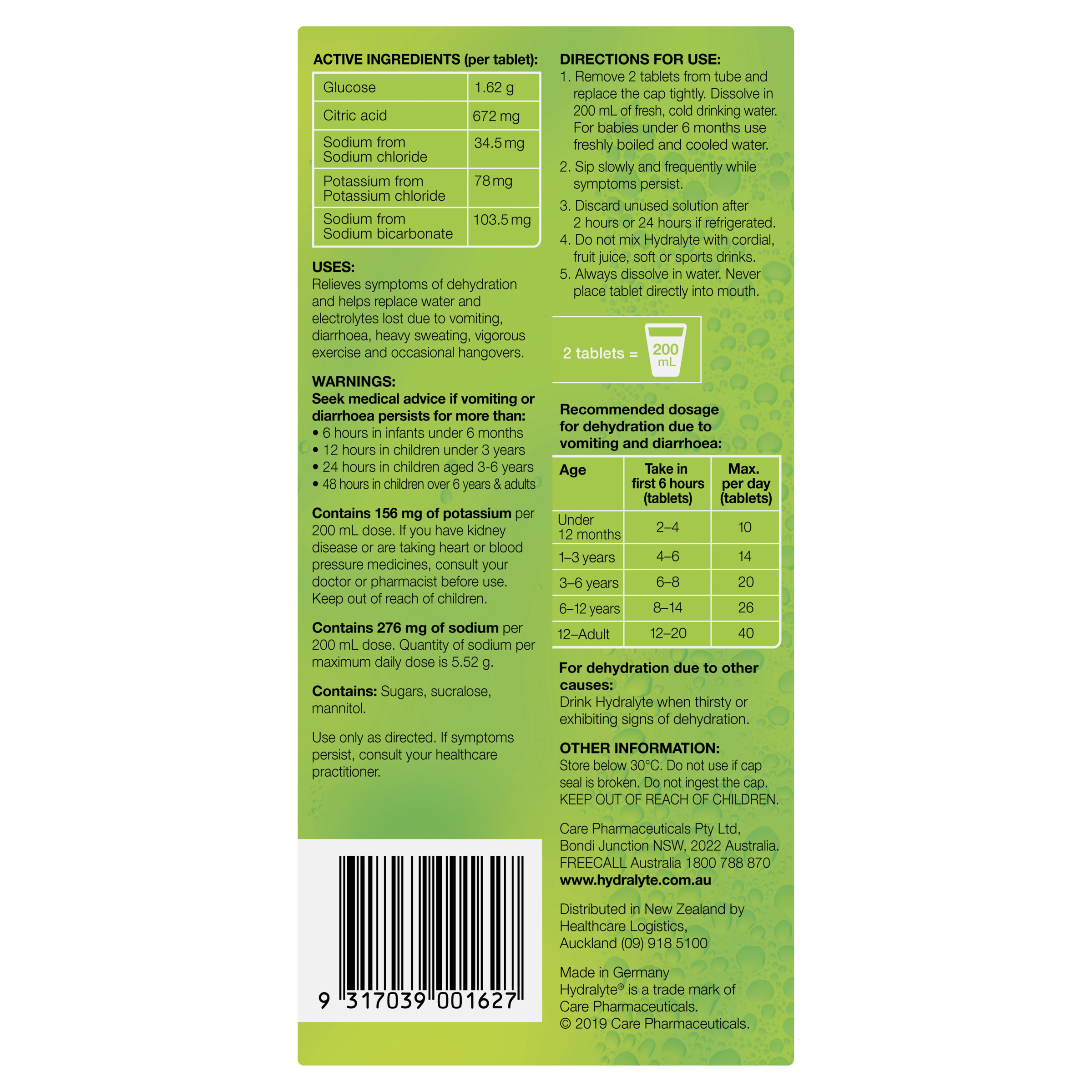 HYDRALYTE EFFERVESCENT LEMON LIME 40 TABLETS - Image 4