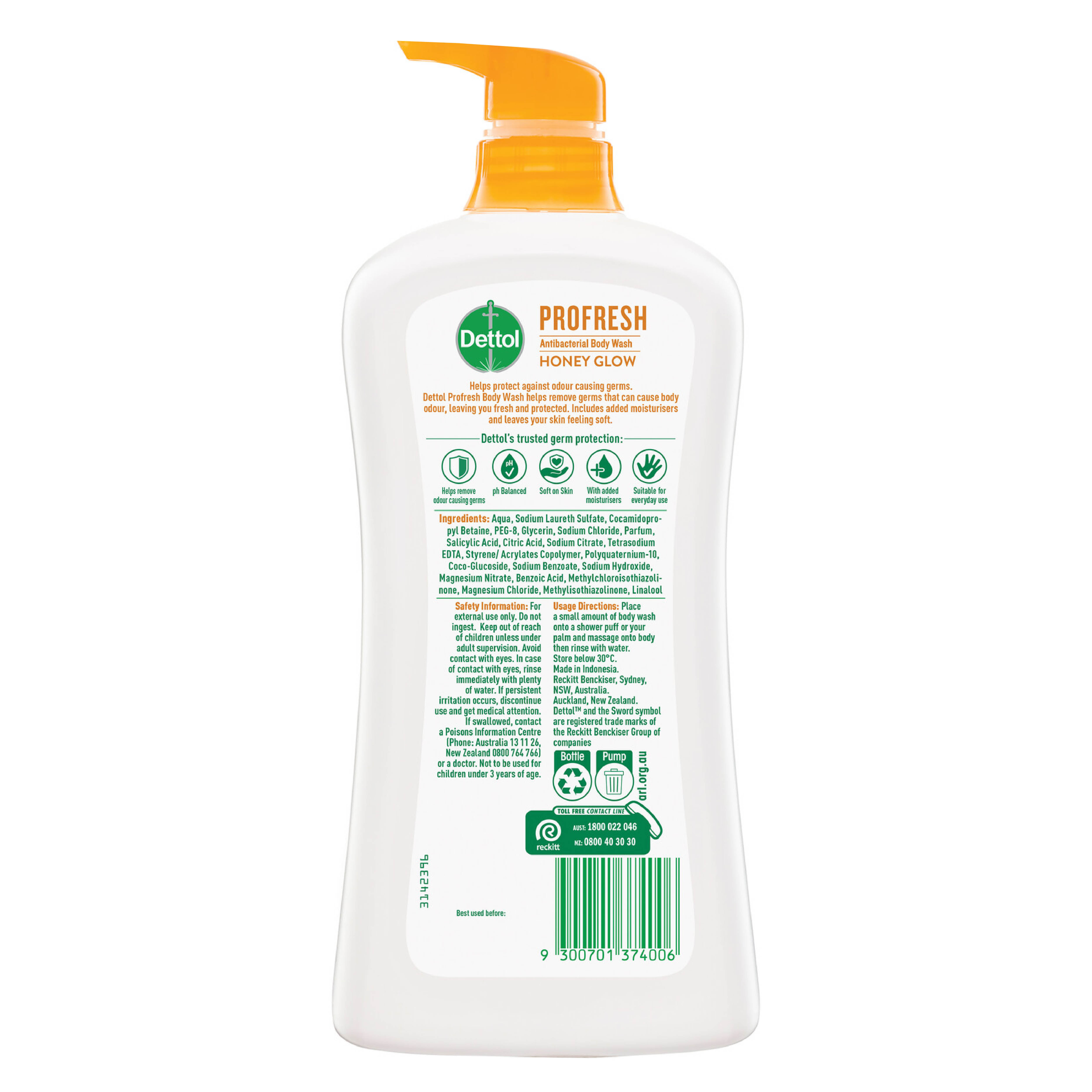DETTOL PROFRESH BODY WASH HONEY GLOW 950ML - Image 2
