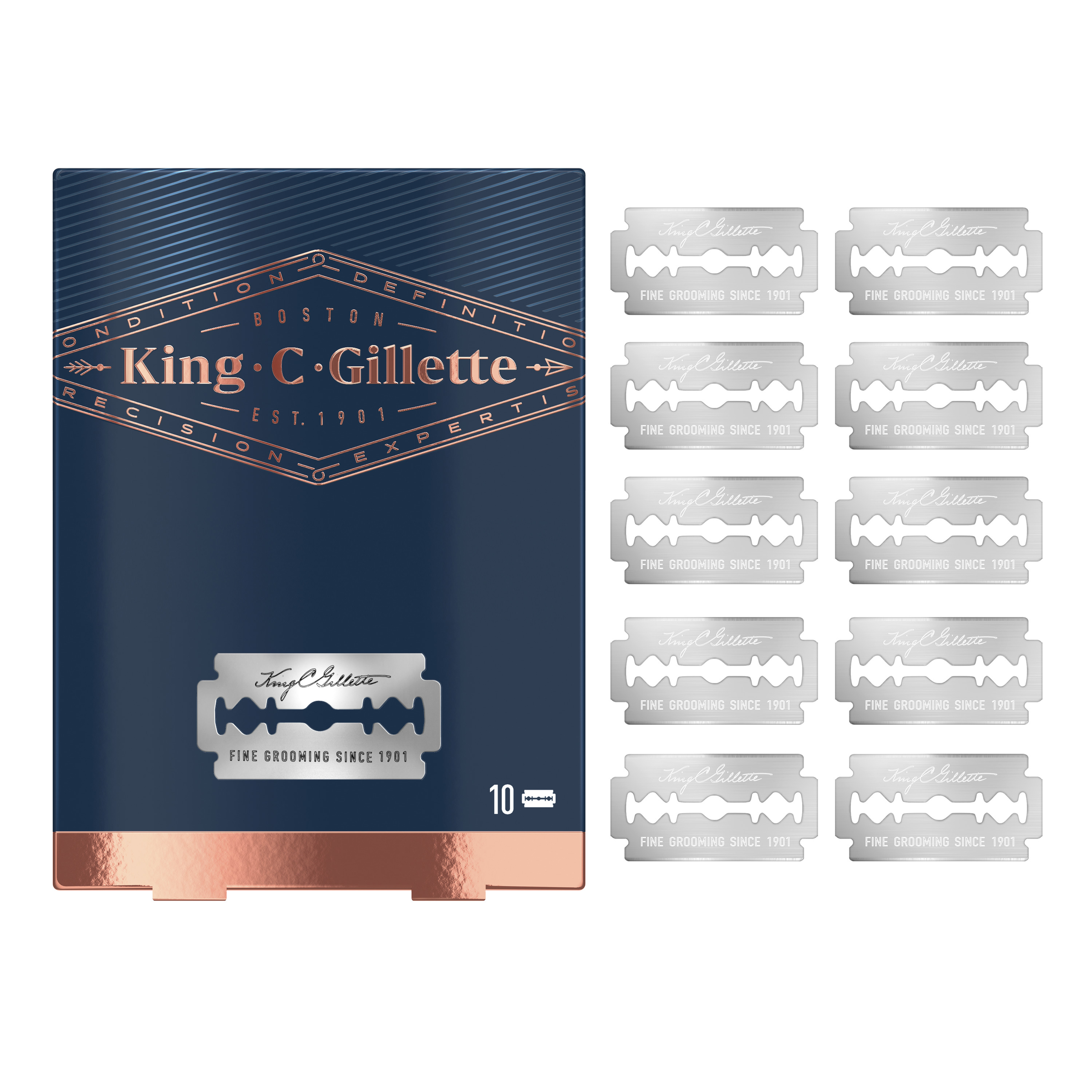 GILLETTE MENS KING C DOUBLE EDGE SAFETY RAZOR 5 PACK - Image 3