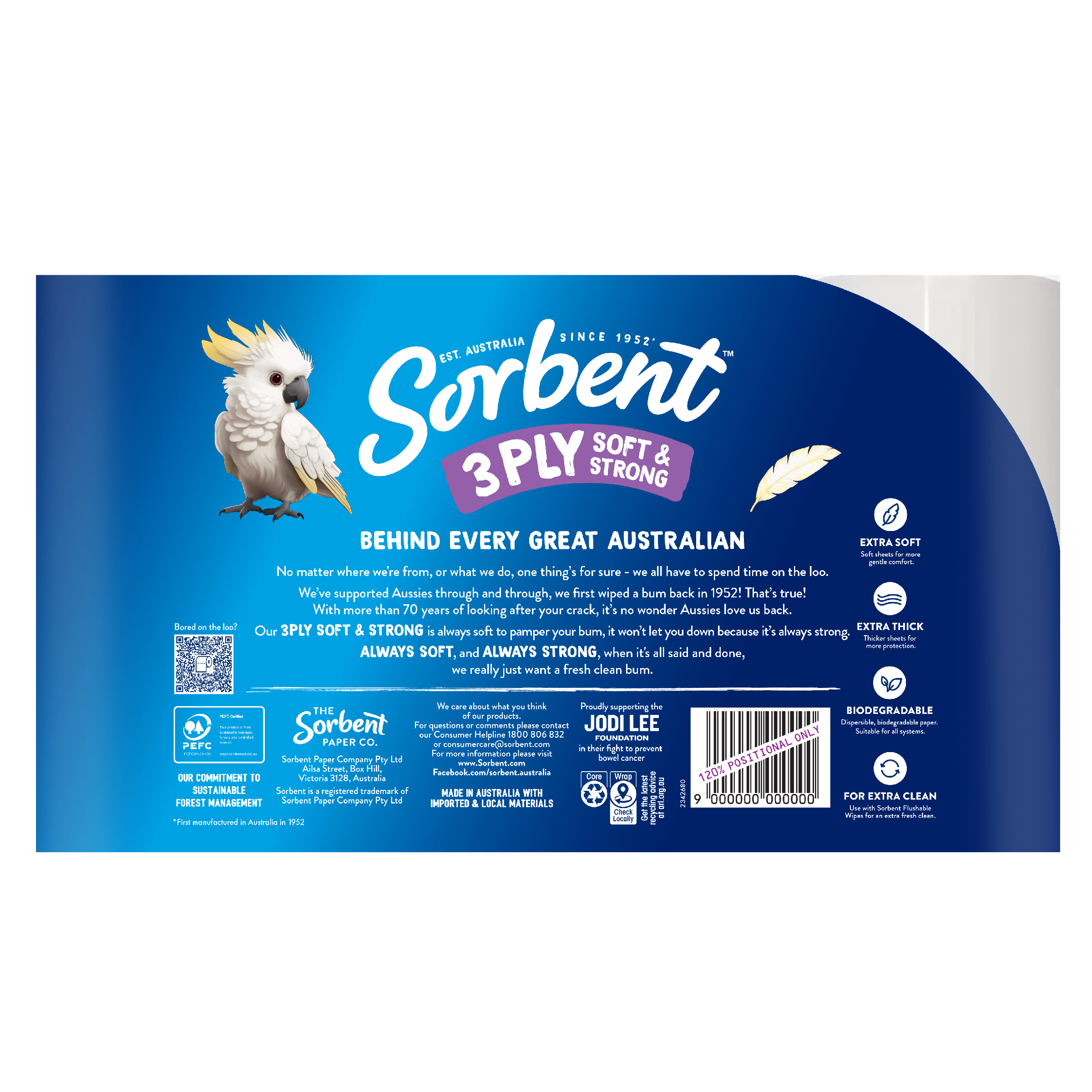 SORBENT TOILET PAPER SILKY WHITE 16 PACK - Image 2