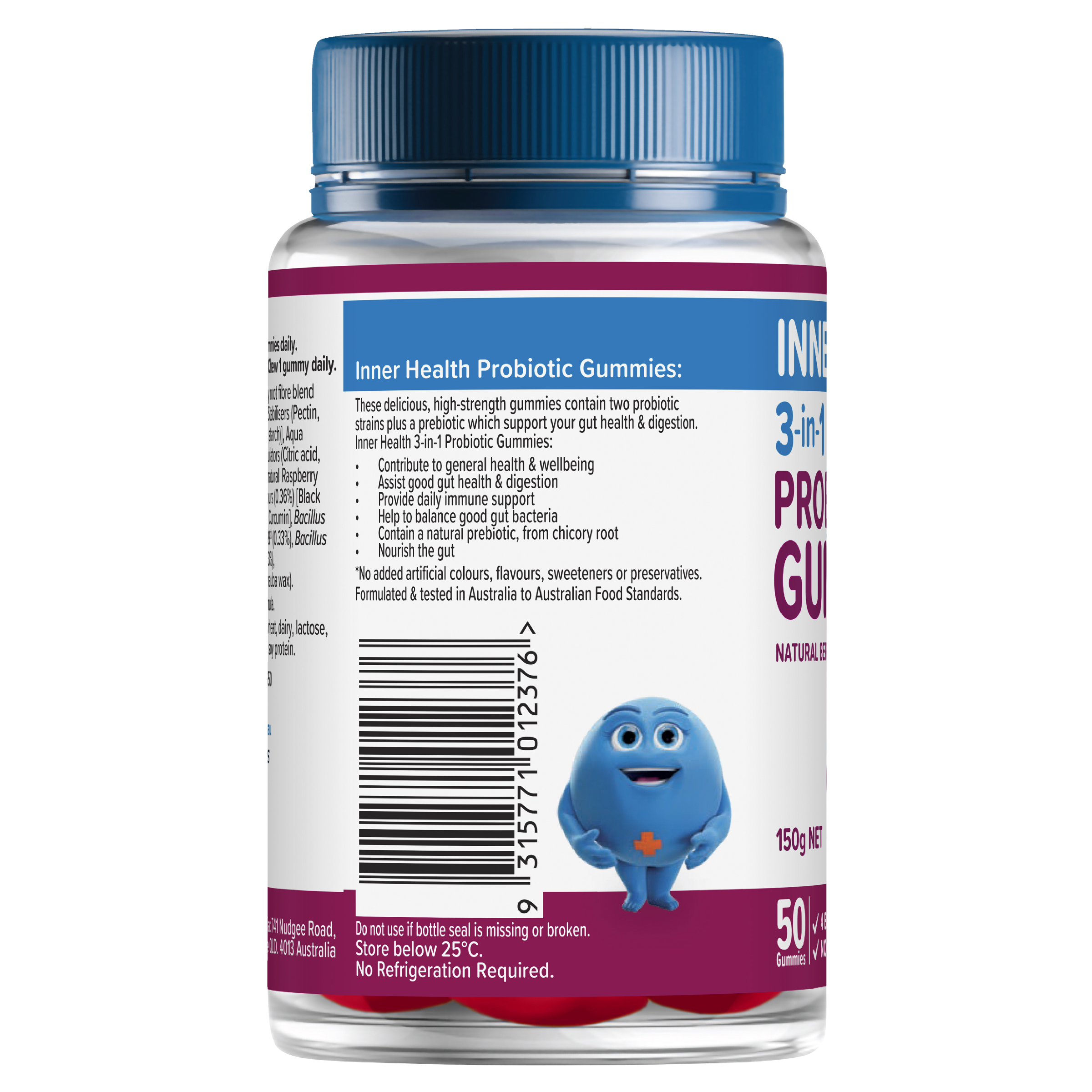 INNER HEALTH 3 IN 1 PROBIOTIC 50 GUMMIES - Image 3