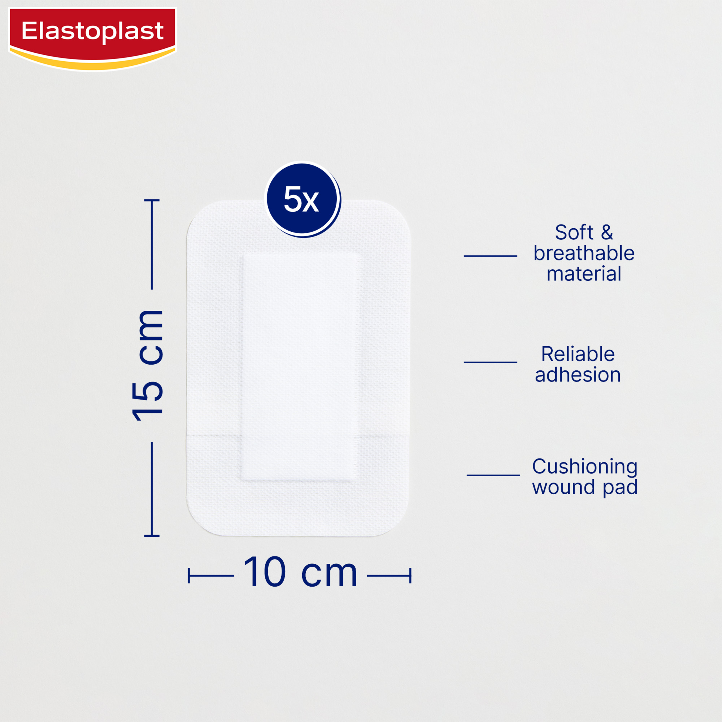ELASTOPLAST SENSITIVE 3XL DRESSING 10CM X 15CM 5 PACK - Image 3