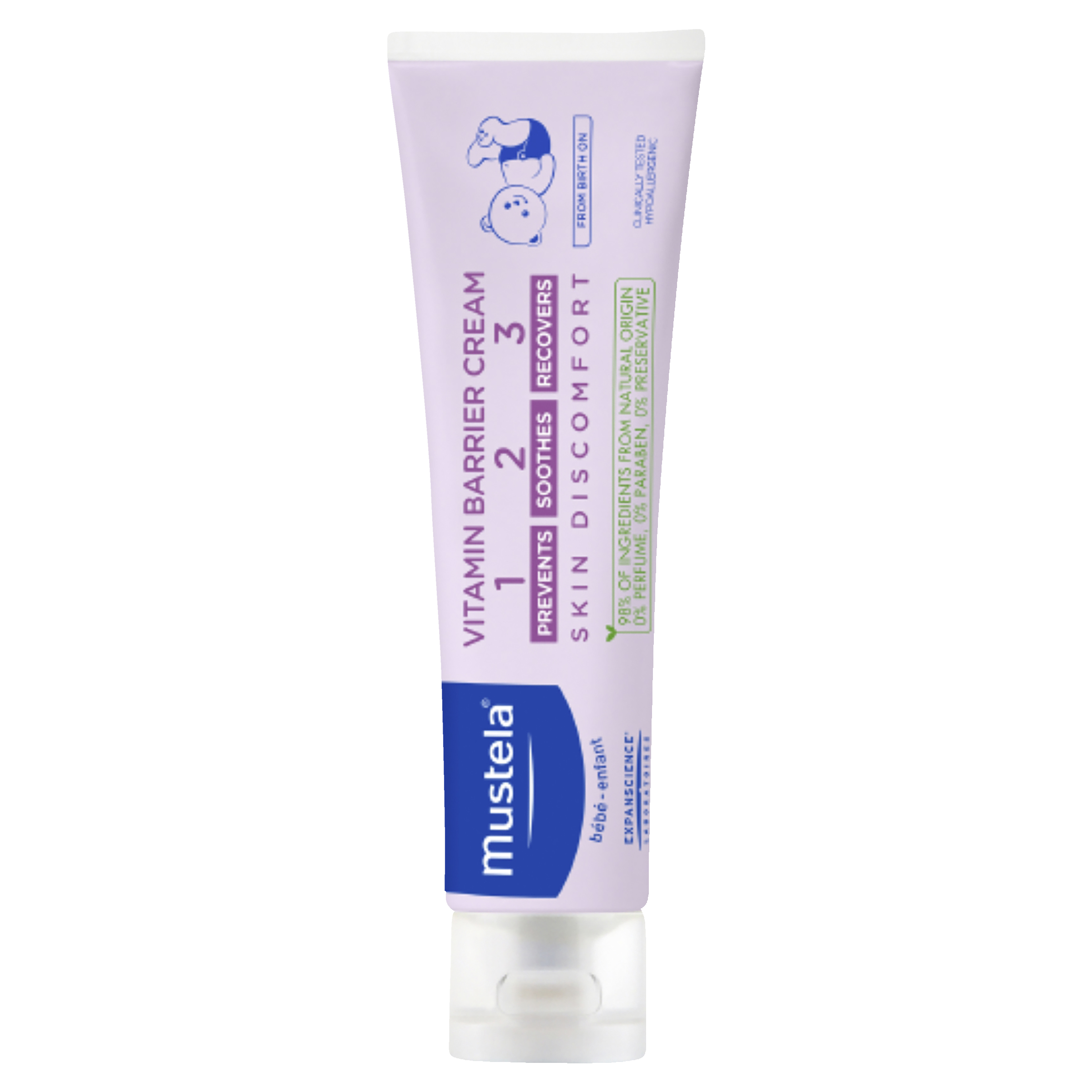MUSTELA BEBE VITAMIN FRAGRANCE FREE BARRIER CREAM 100ML - Image 2