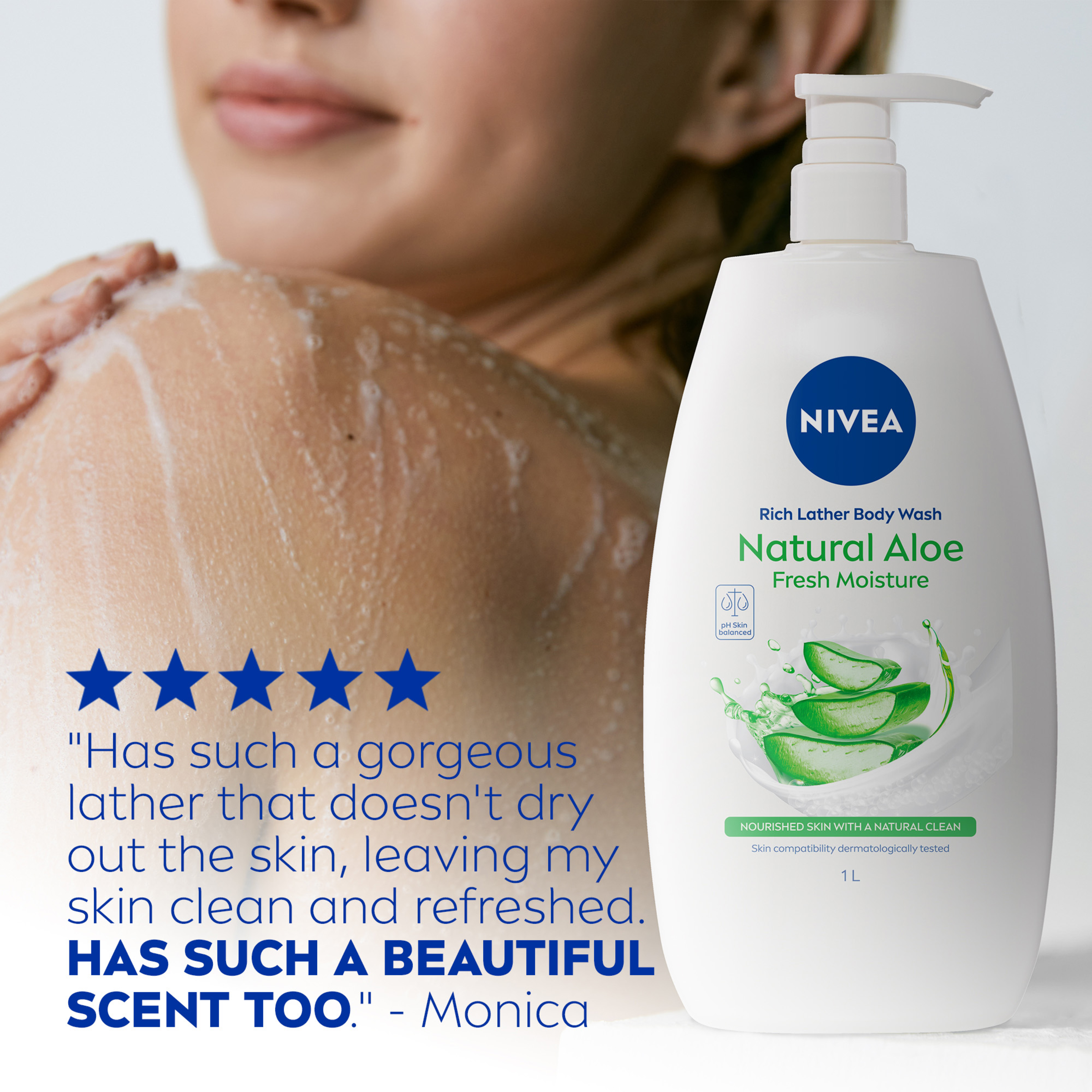 NIVEA SHOWER CREAM ALOE 1 LITRE - Image 7