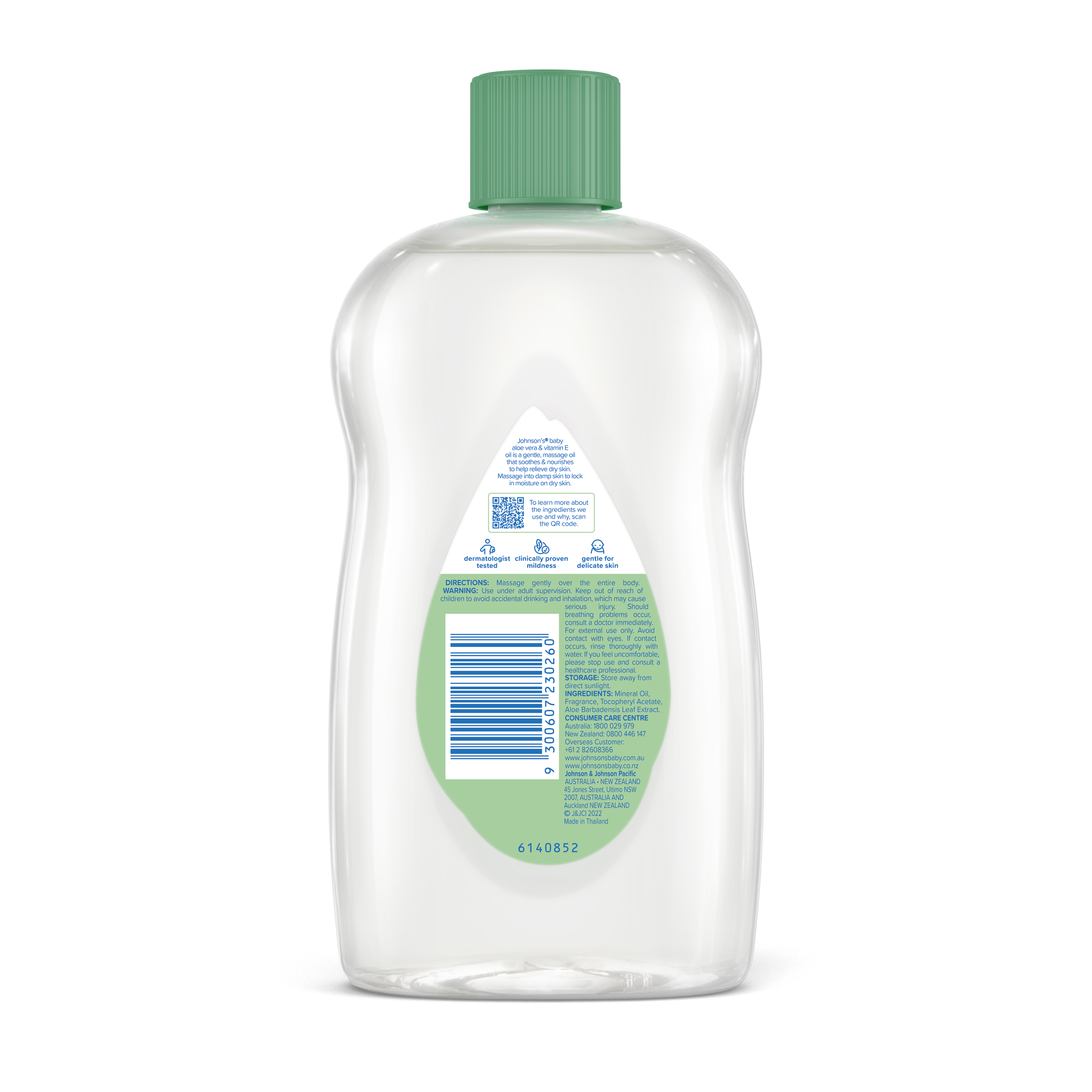 J&J BABY OIL ALOE VERA & VITAMIN E 500ML - Image 2
