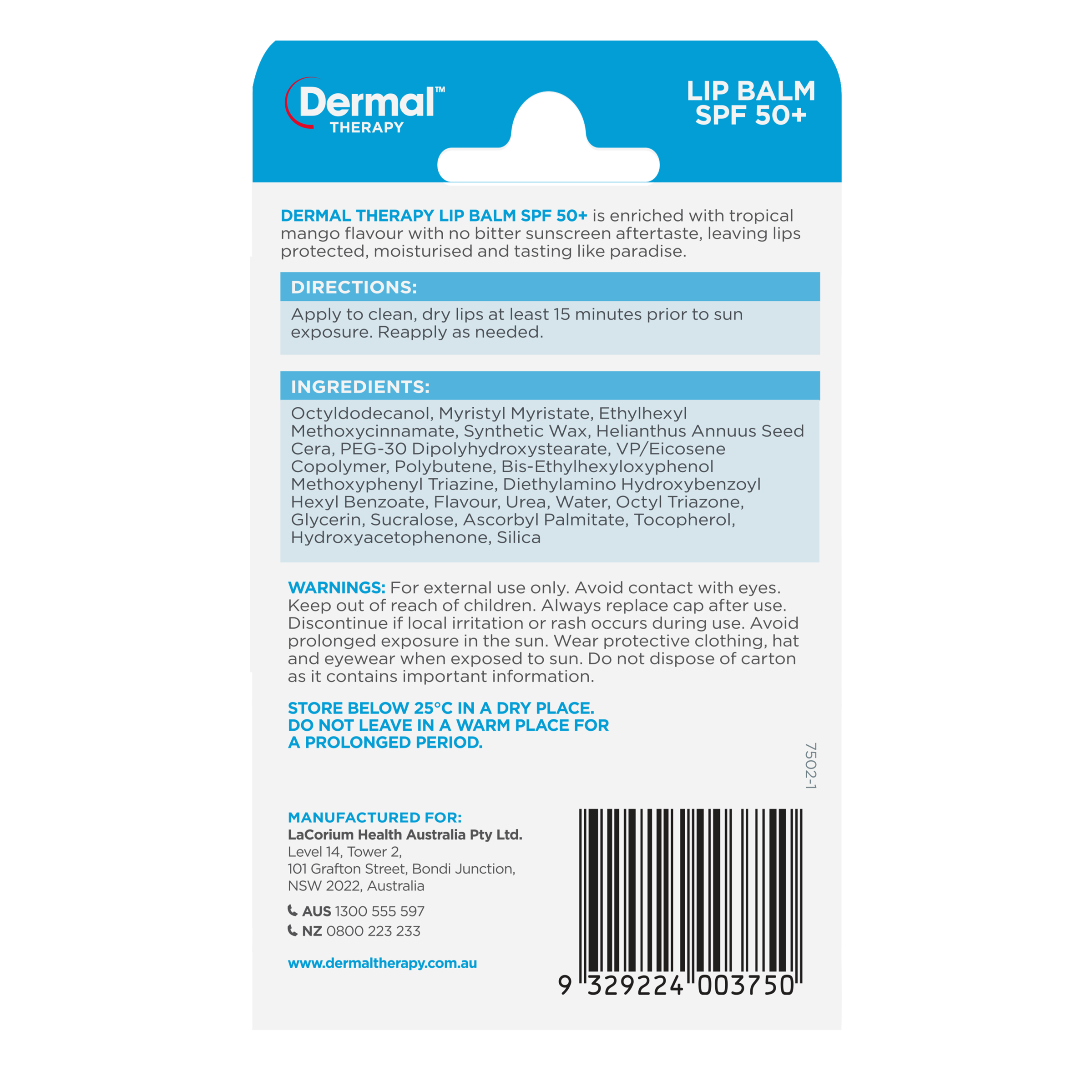 DERMAL THERAPY LIP BALM SPF 50+ STICK 4.8G - Image 2